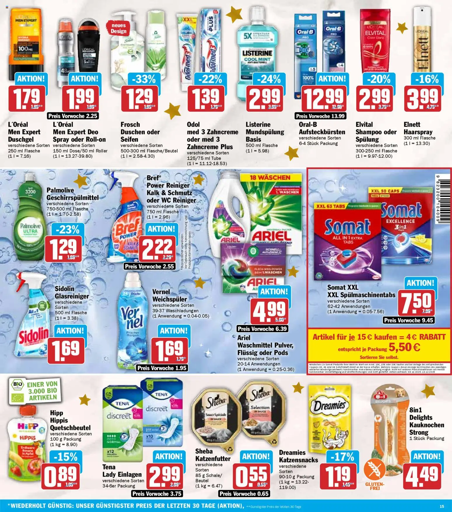 HIT - Nordrhein-Westfalen – gültig ab 08.12.2025 | Seite: 15 | Produkte: Shampoo, Spülung, Geschirrspülmittel, Listerine