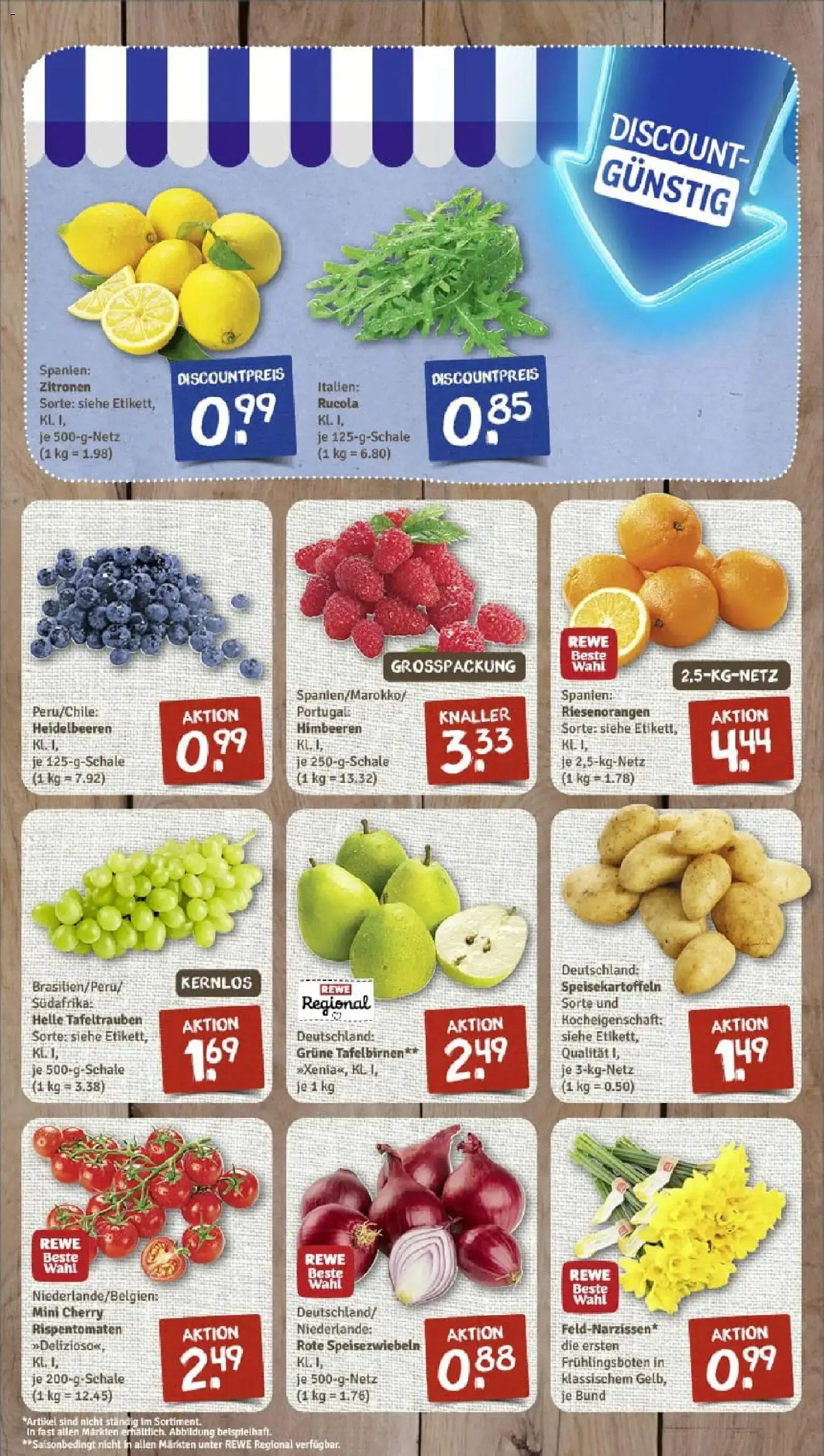Rewe prospekt Schneeberg	 – gültig ab 26.01.2026 | Seite: 3 | Produkte: Himbeeren, Rucola, Heidelbeeren, Zitronen
