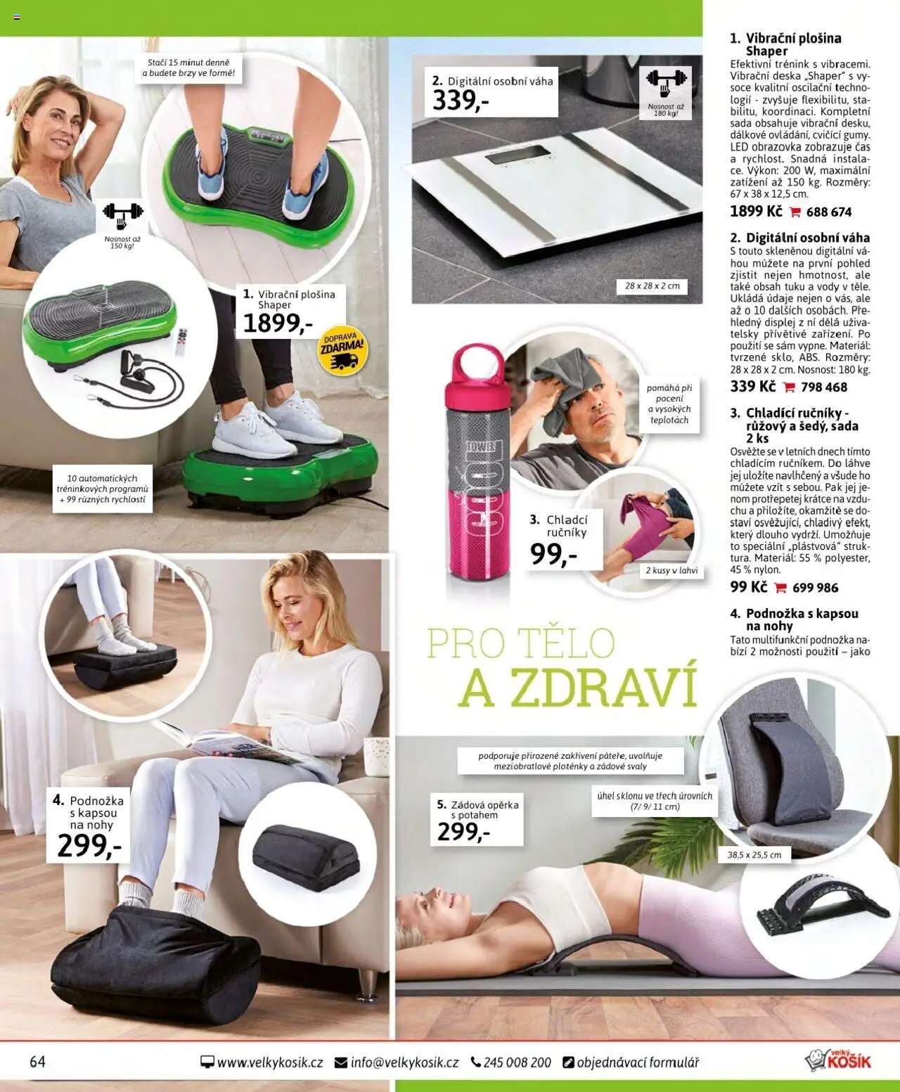 Velký Košík katalog - srpen od 01.08.2025 | Strana: 64 | Produkty: Osobní váha, Ručníky, Váha, Lahve