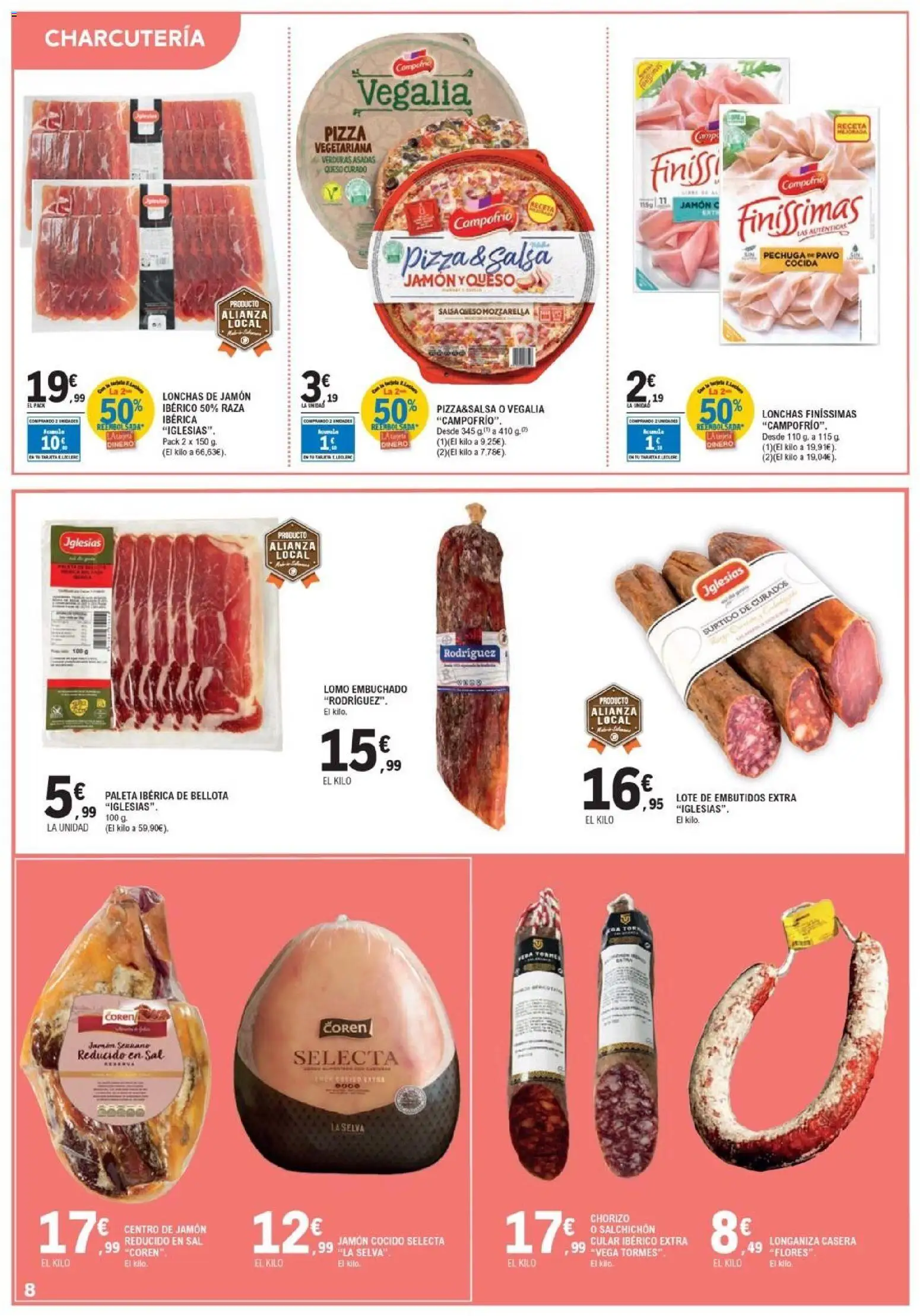 E.Leclerc folleto │ válido desde el 05.11.2025 | Página: 8 | Productos: Queso, Jamón, Jamón cocido, Longaniza