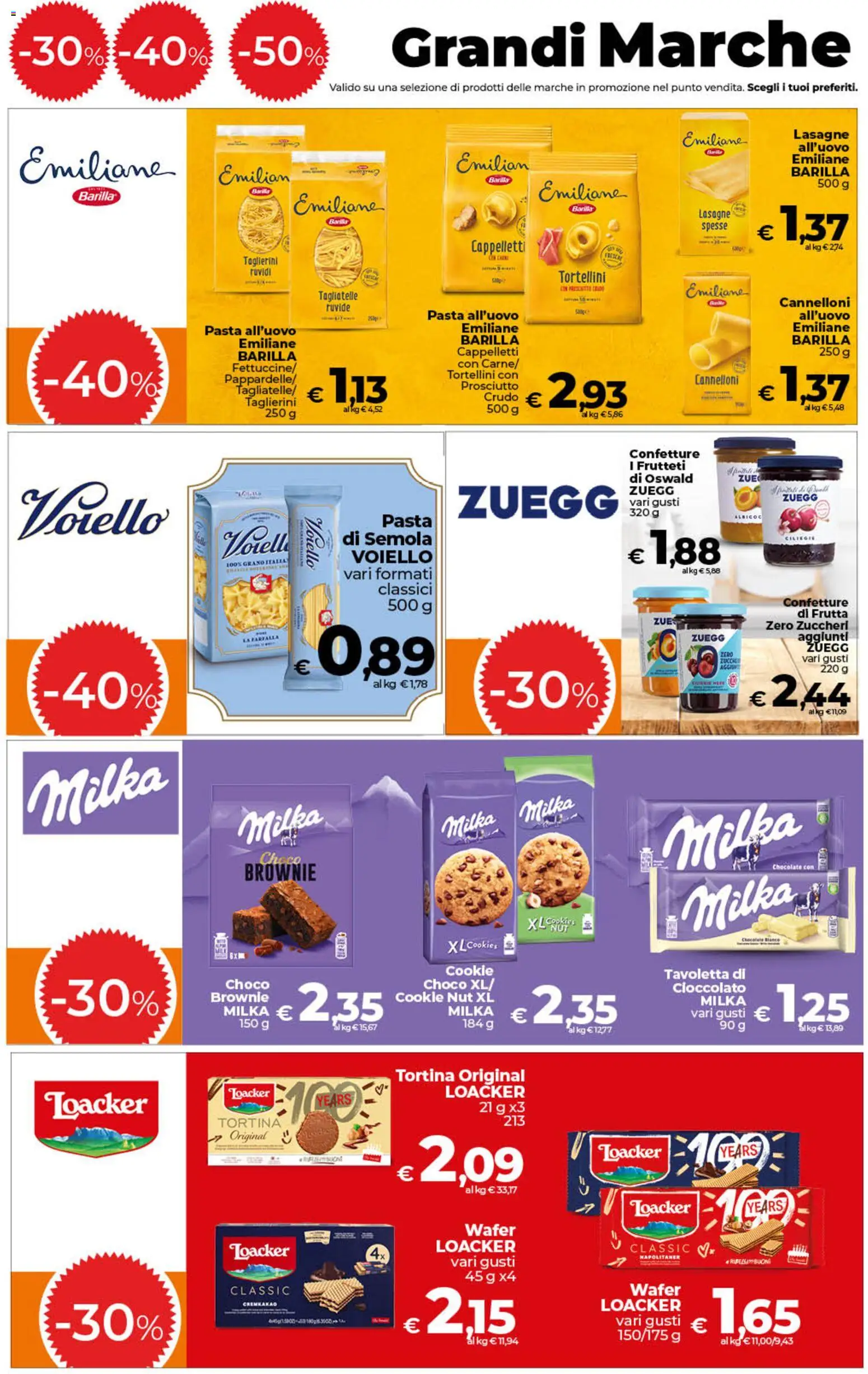 Volantino COOP del 13.02.2026 | Pagina: 8 | Prodotti: Cioccolato, Tagliatelle, Prosciutto, Pasta