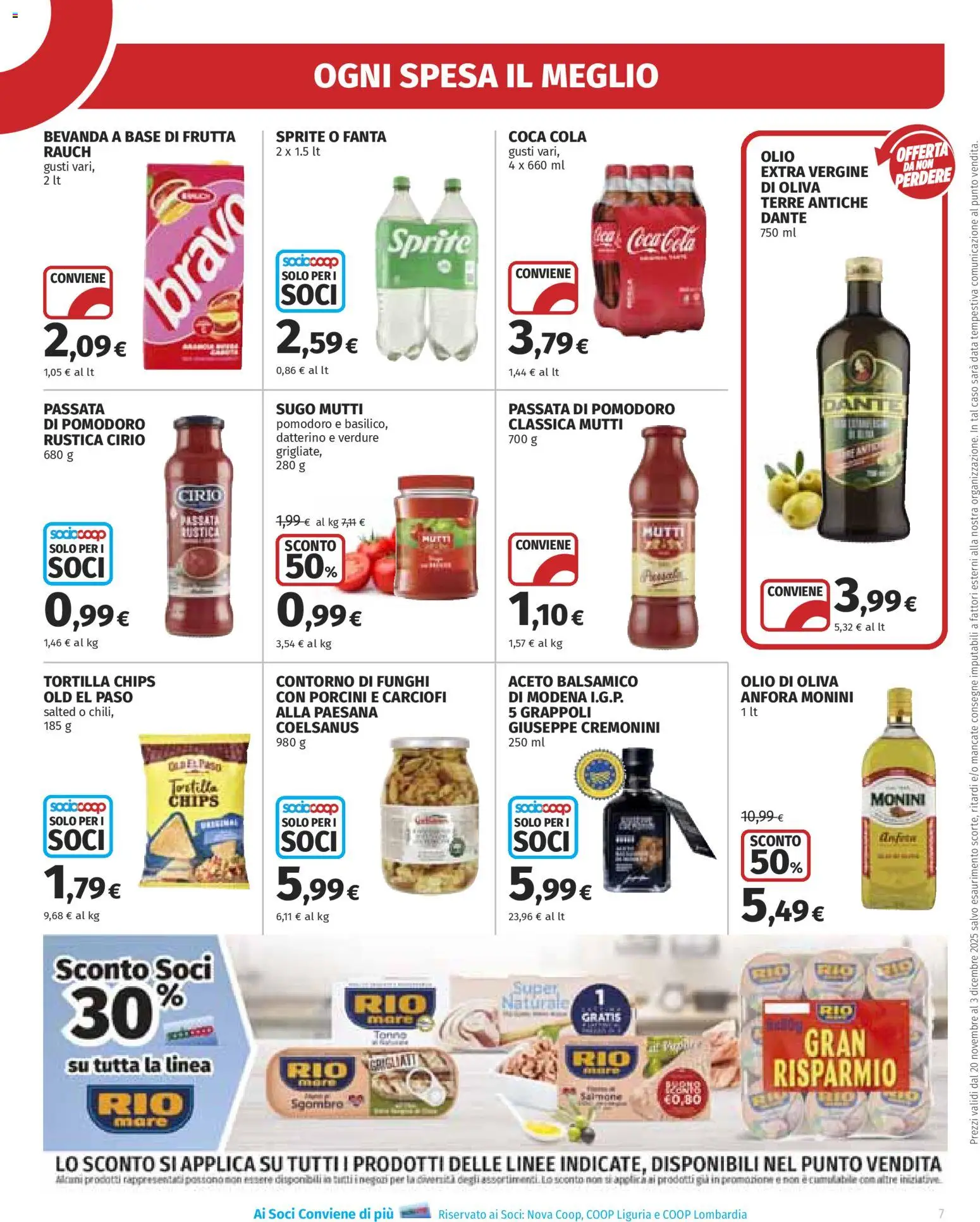 Volantino Ipercoop del 20.11.2025 | Pagina: 7 | Prodotti: Salmone, Frutta, Passata di pomodoro, Olio di Oliva