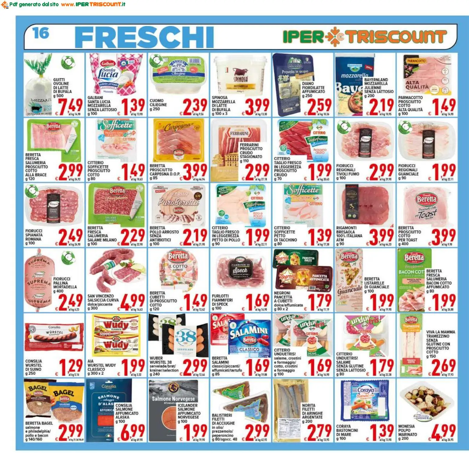 Volantino Ipertriscount del 17.03.2026 | Pagina: 16 | Prodotti: Salame, Formaggio, Wurstel, Guanciale