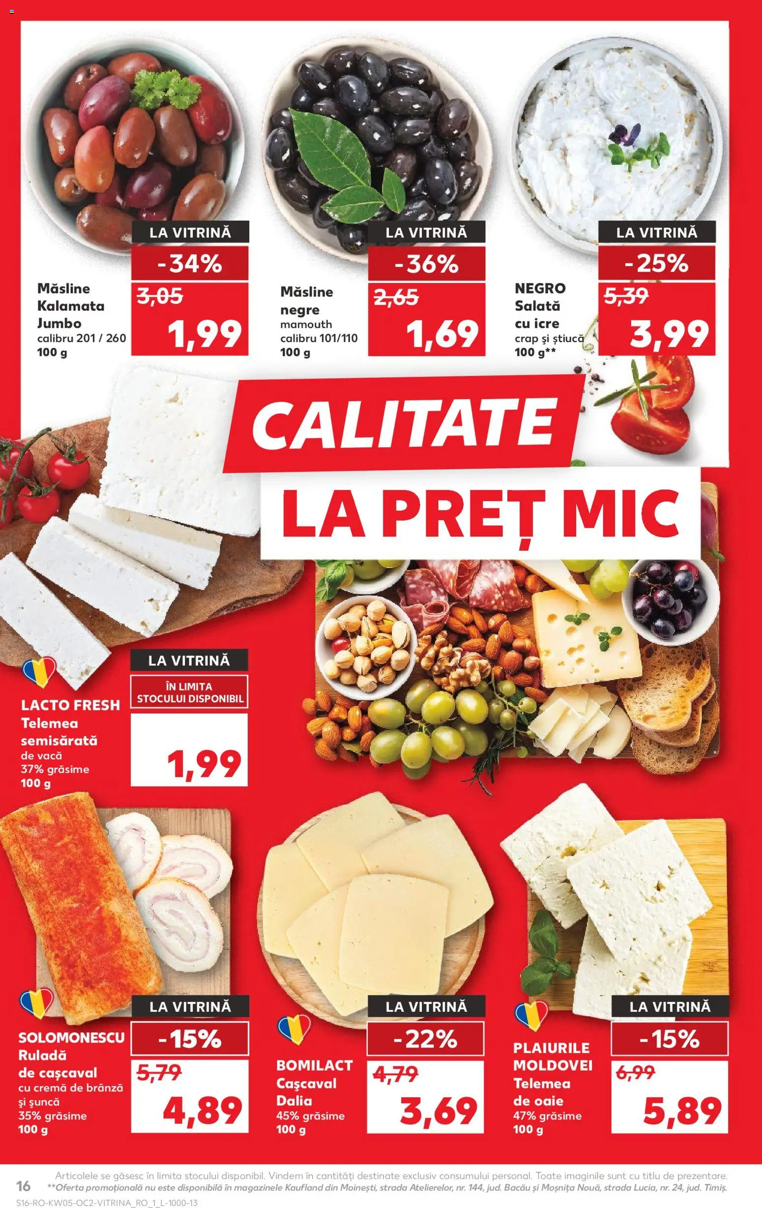 Noul catalog Kaufland – valabil de la 28.01.2026 | Pagină: 16 | Produse: Vitrină, Brânză, Șuncă, Salată