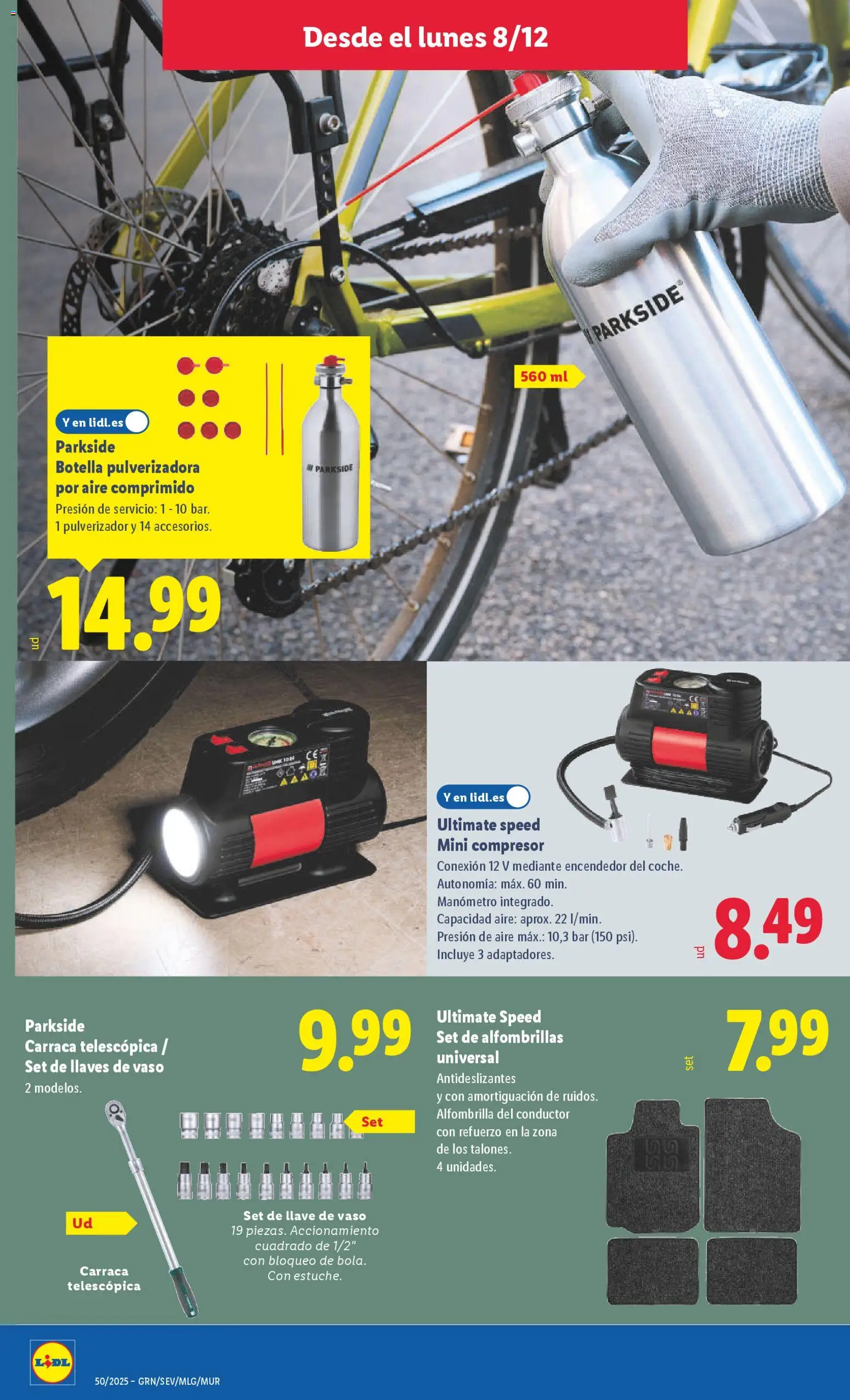 Lidl folleto de bazar │ válido desde el 08.12.2025 | Página: 10 | Productos: Alfombrilla, Manómetro