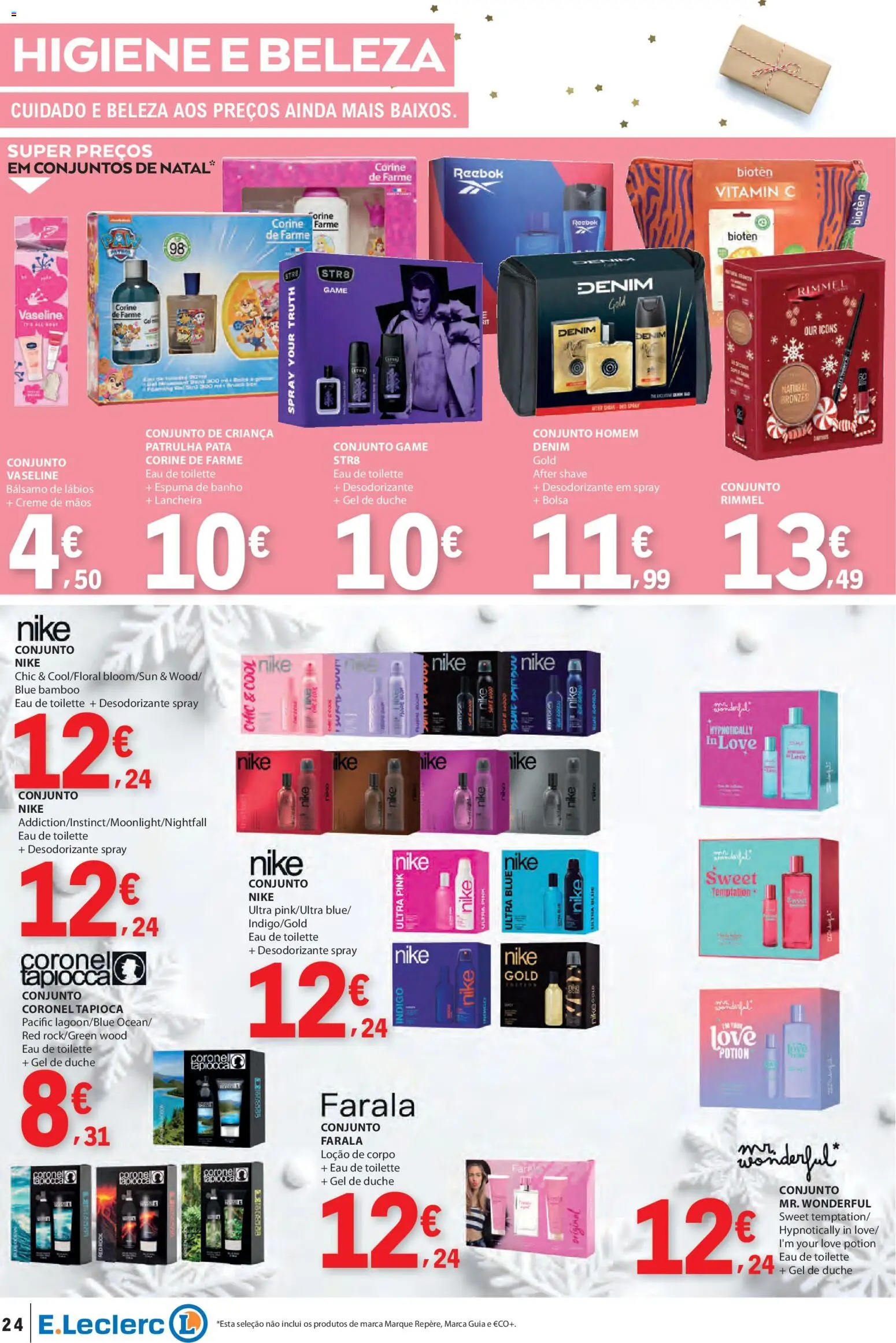 E.Leclerc folheto │ válido de 13.11.2025 | Página: 24 | Produtos: Eau de toilette, Espuma de banho, Bronzer, Creme