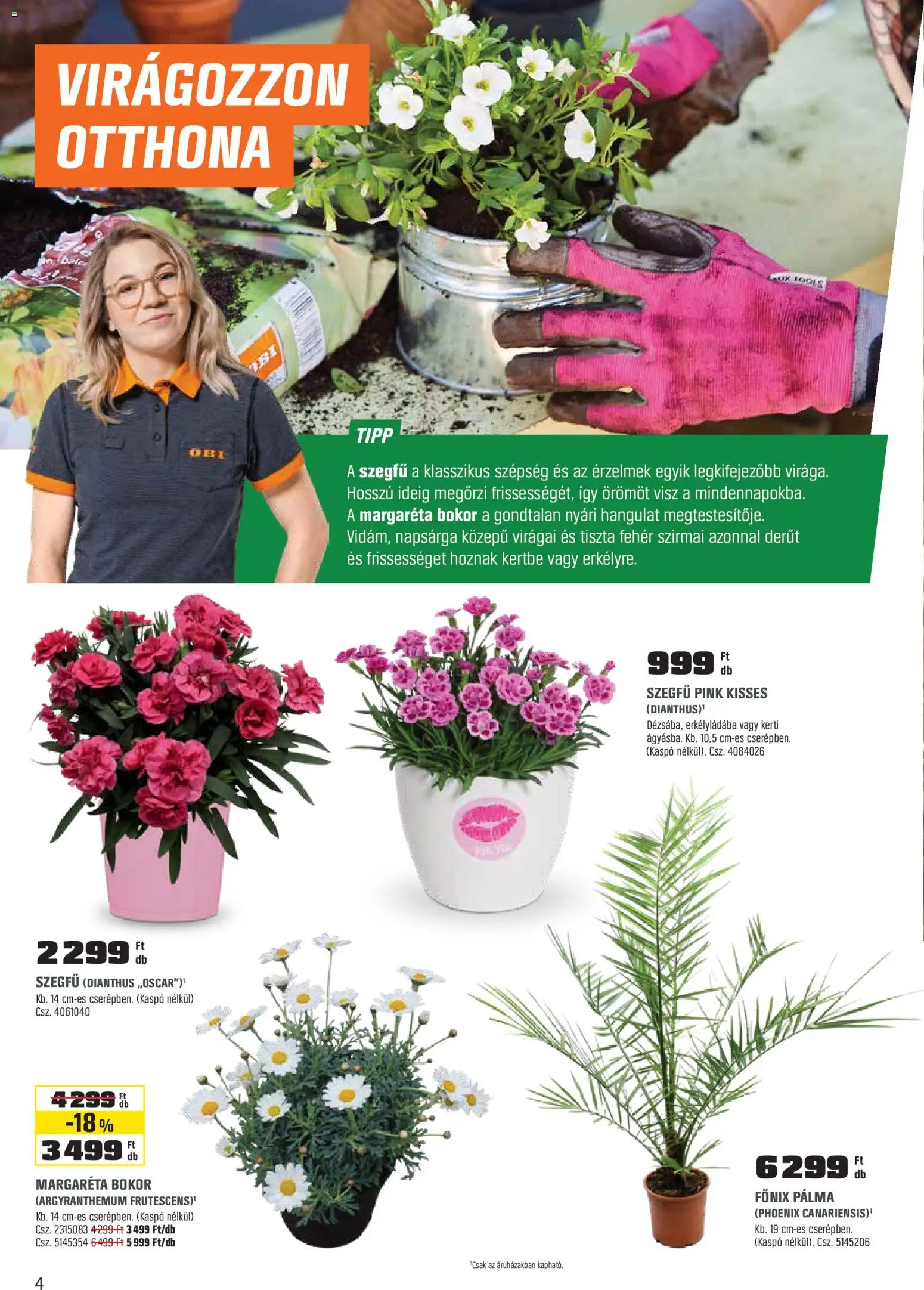OBI akciós ujság - amely érvényes a következő dátumtól: 31.03.2026 | Oldal: 4 | Termékek: Kaspó