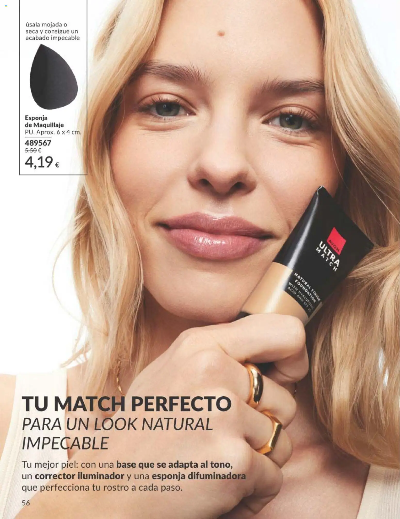 Catálogo AVON campaña 3 │ válido desde el 01.03.2026 | Página: 56 | Productos: Esponja, Maquillaje, Corrector, Iluminador