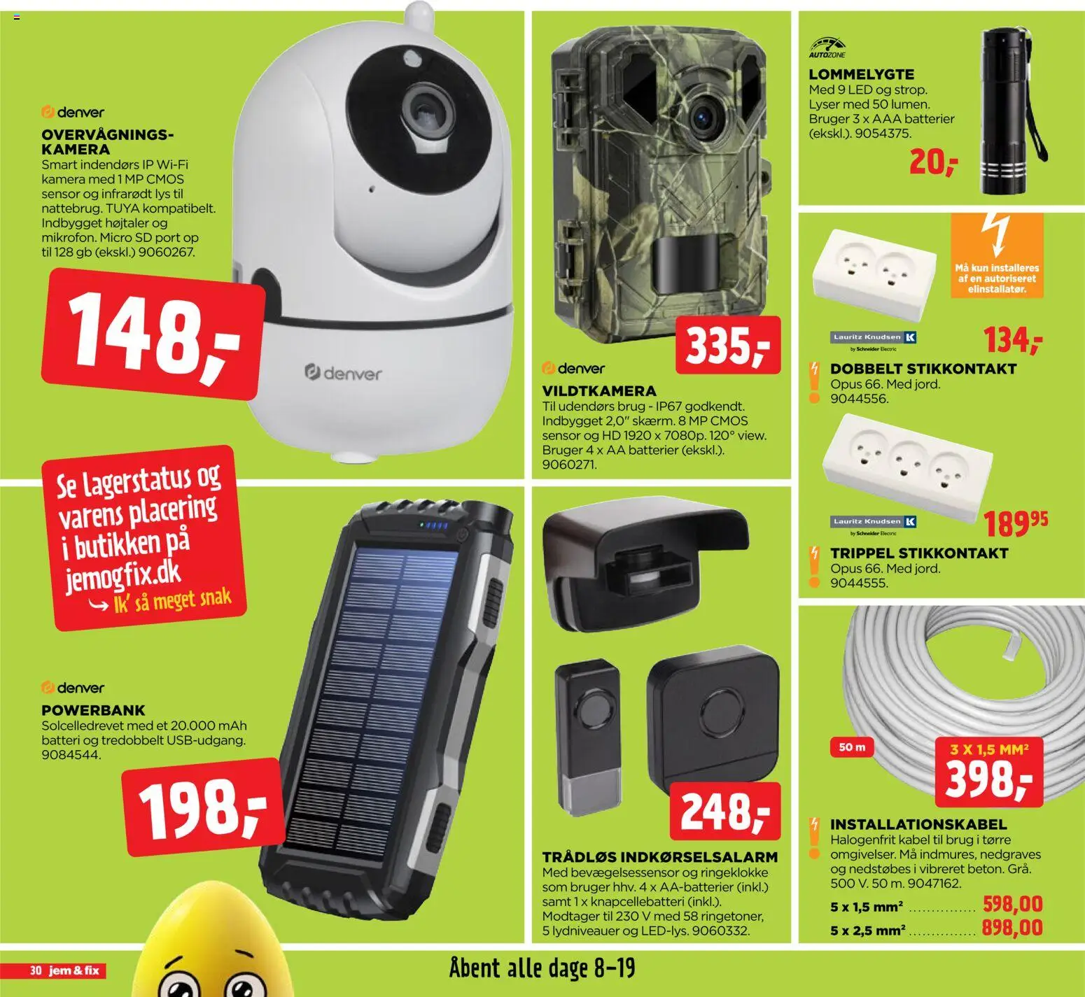 Jem & fix tilbudsavis – gyldig fra 05.04.2026 | Side: 30 | Produkter: Stikkontakt, Powerbank, Søm, Batteri