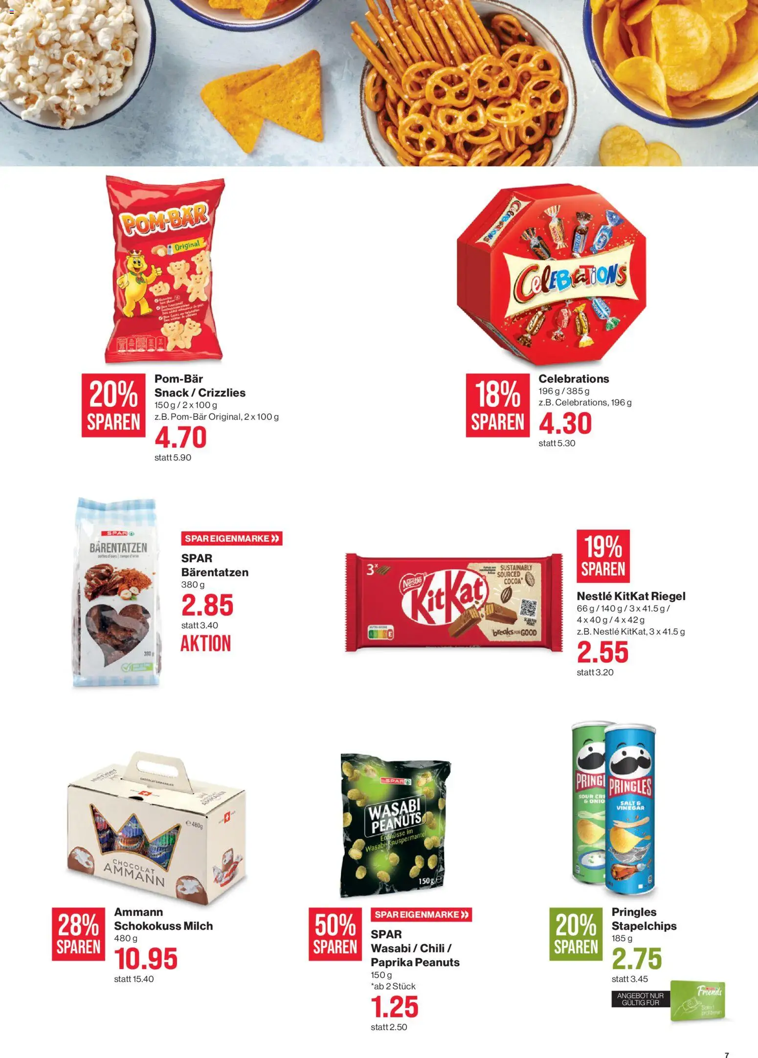 SPAR aktionen – gültig ab 12.03.2026 | Seite: 7 | Produkte: Erdnüsse, Celebrations, Milch, Chili
