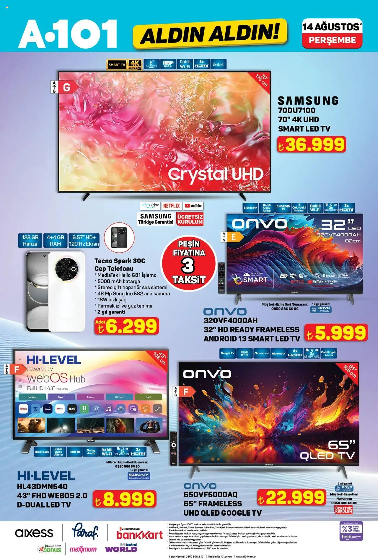 A101 Katalog Aldın Aldın - 14.08.2025 tarihinden itibaren geçerlidir | Sayfa: 3 | Ürünler: TV, Uydu, Oyun, Hoparlör