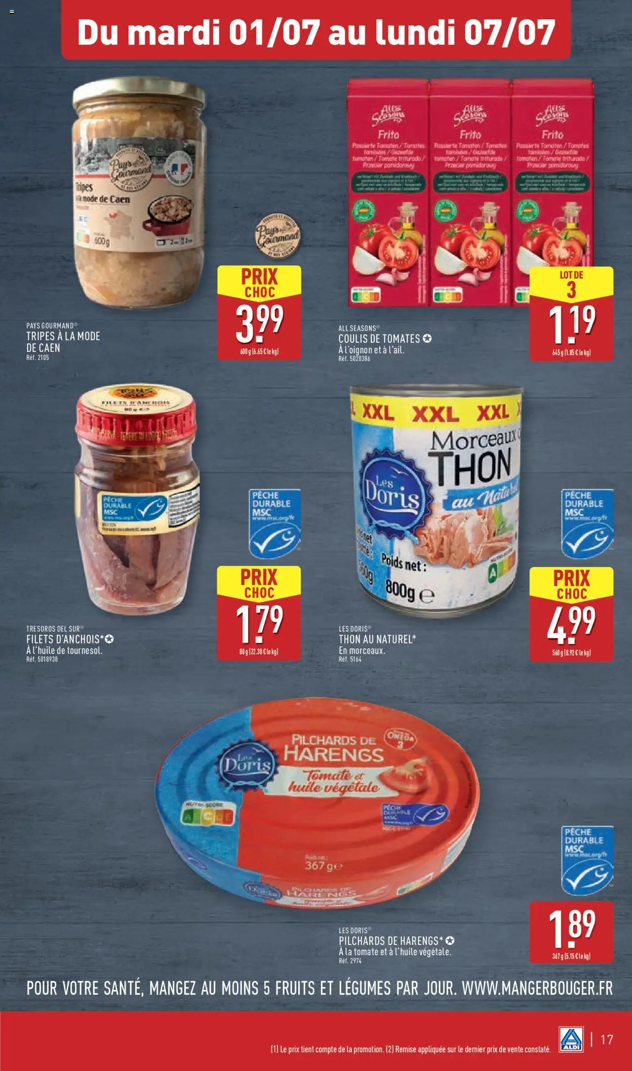  | Page: 20 | Produits: Poids, Thon, Huile, Tomates