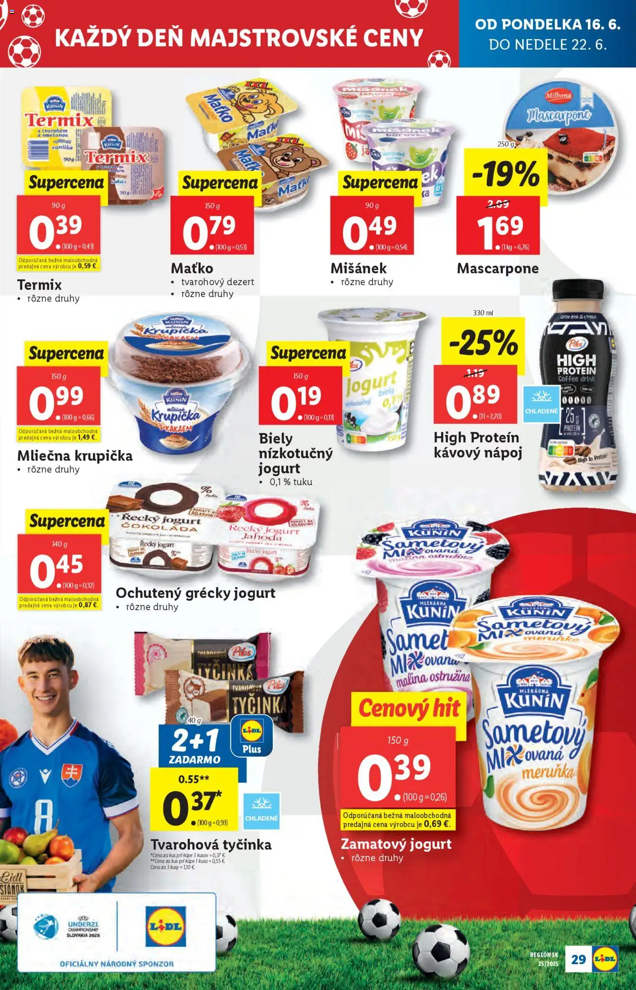 Lidl leták │ platný od 16.06.2025 | Strana: 33 | Produkty: Protein, Grécky jogurt, Čokoláda, Mascarpone