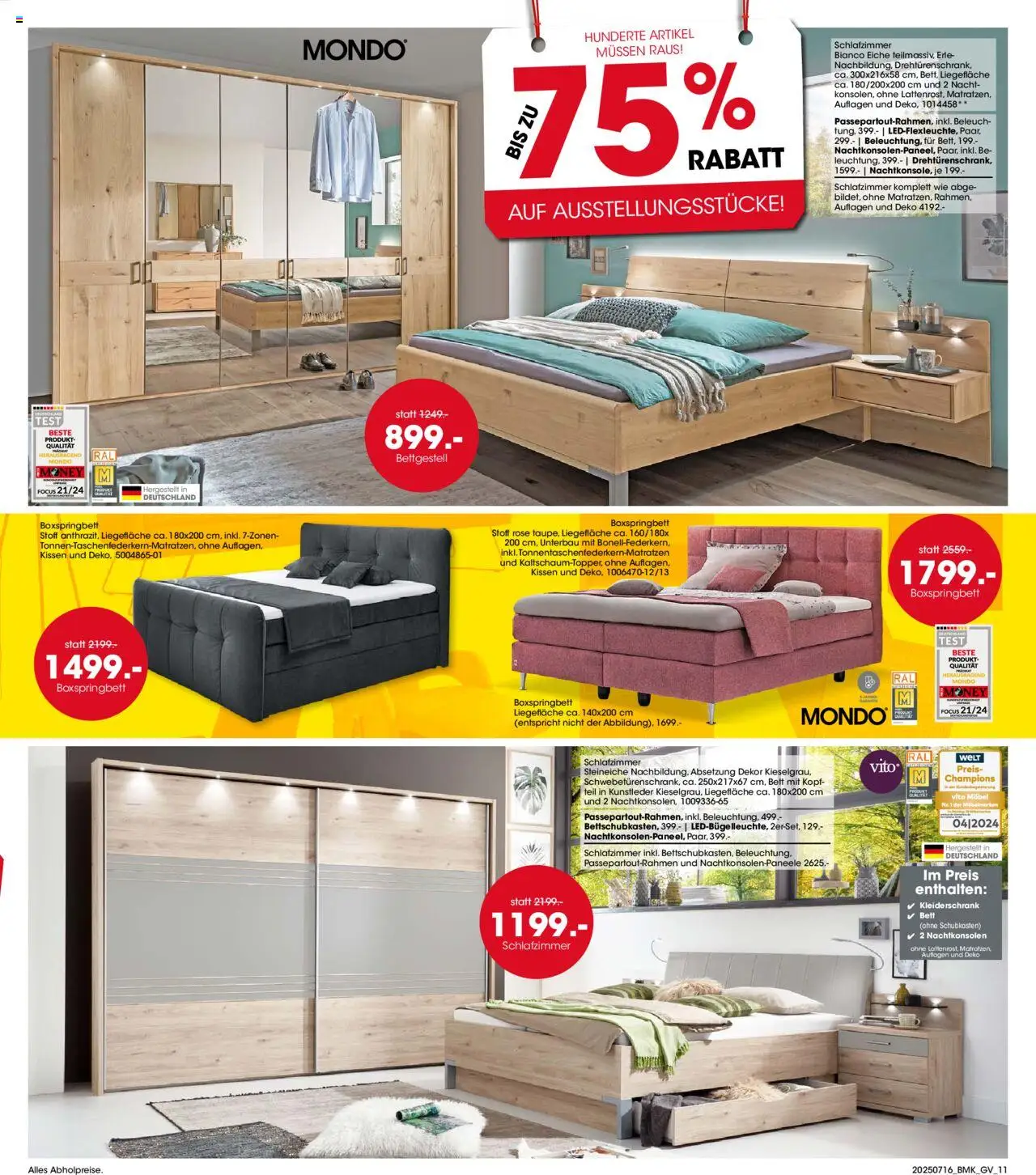 Möbel Martin Prospekt 	 - gültig ab dem 16.07.2025 | Seite: 11 | Produkte: Bett, Kissen, Kleiderschrank, Boxspringbett