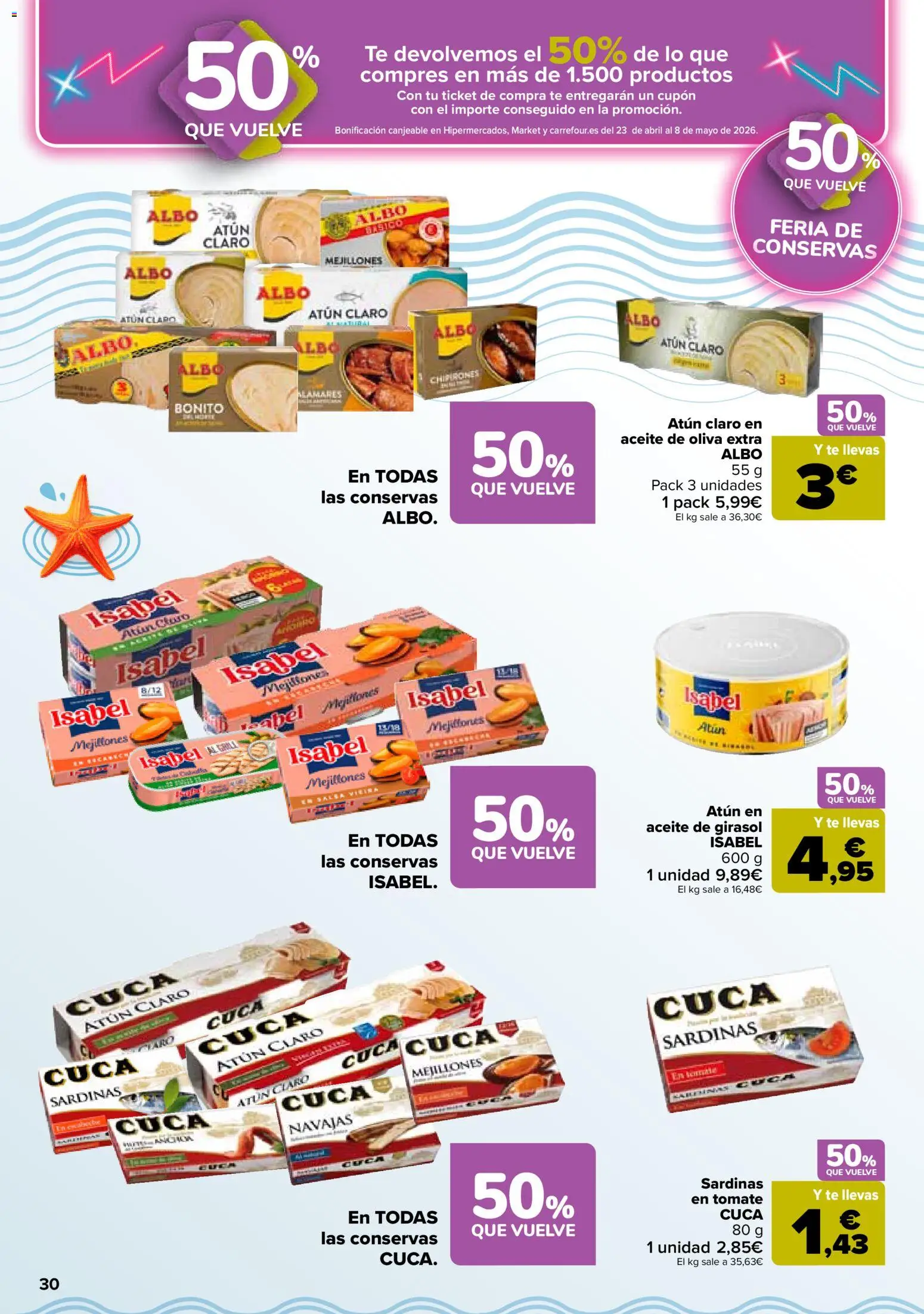 Carrefour folleto │ válido desde el 07.04.2026 | Página: 34 | Productos: Té, Aceite de oliva, Aceite de girasol, Atún claro