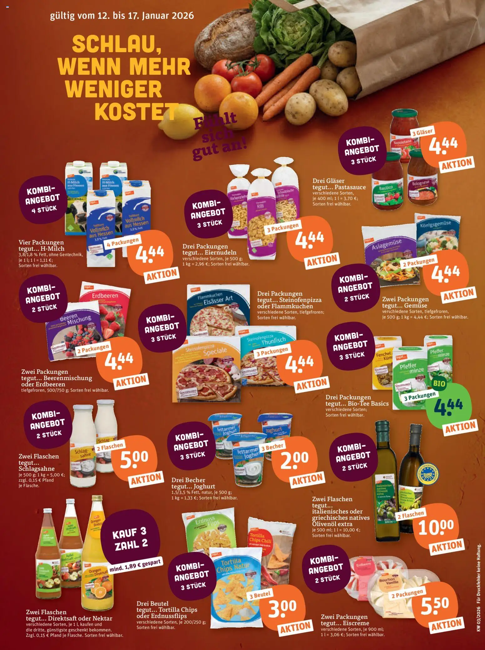 Tegut Prospekt – gültig ab 16.01.2026 | Seite: 2 | Produkte: Joghurt, Gemüse, Erdbeeren, Chips