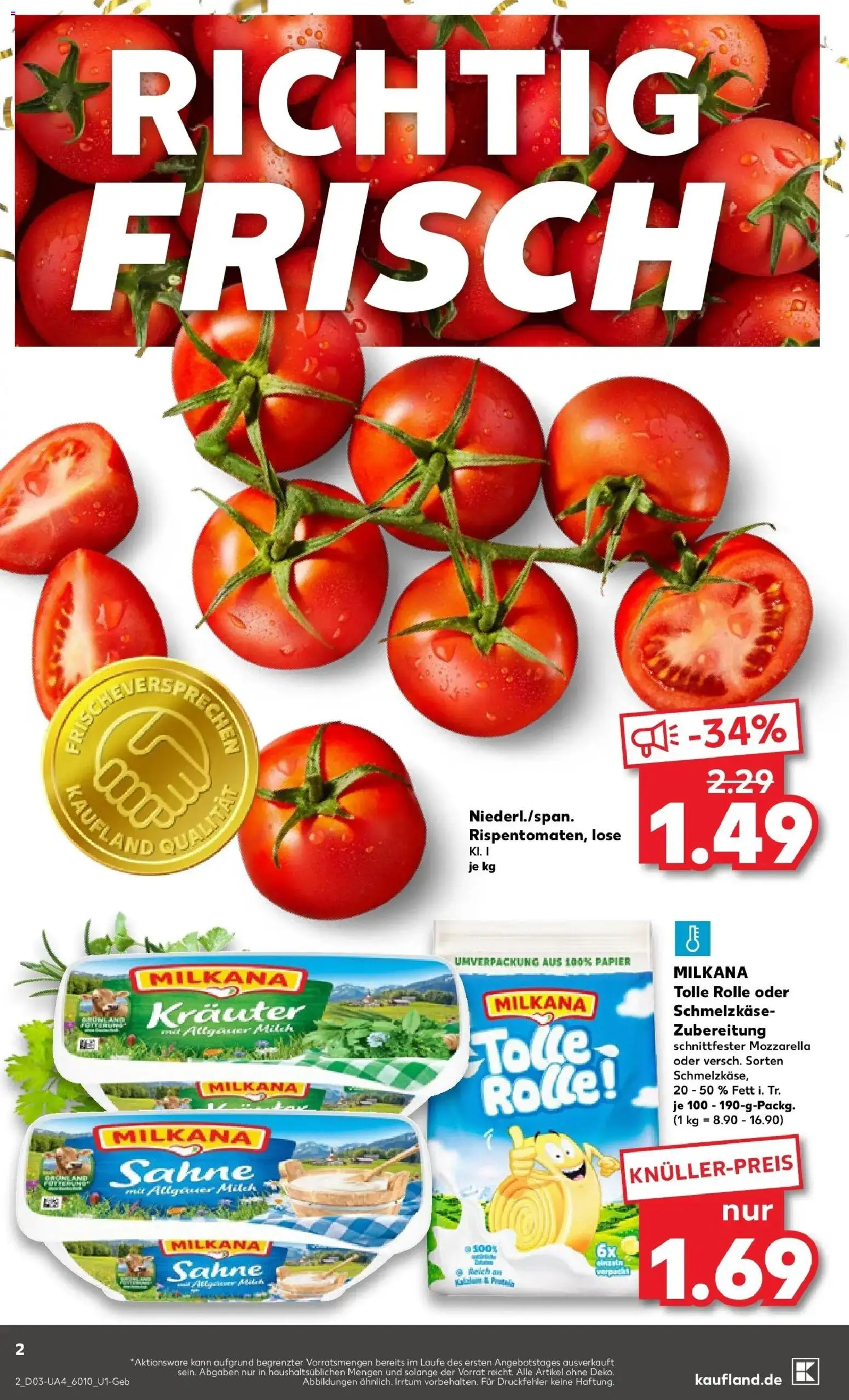 Kaufland prospekt Neusäß	 – gültig ab 15.01.2026 | Seite: 2 | Produkte: Milch, Milkana, Mozzarella, Sahne