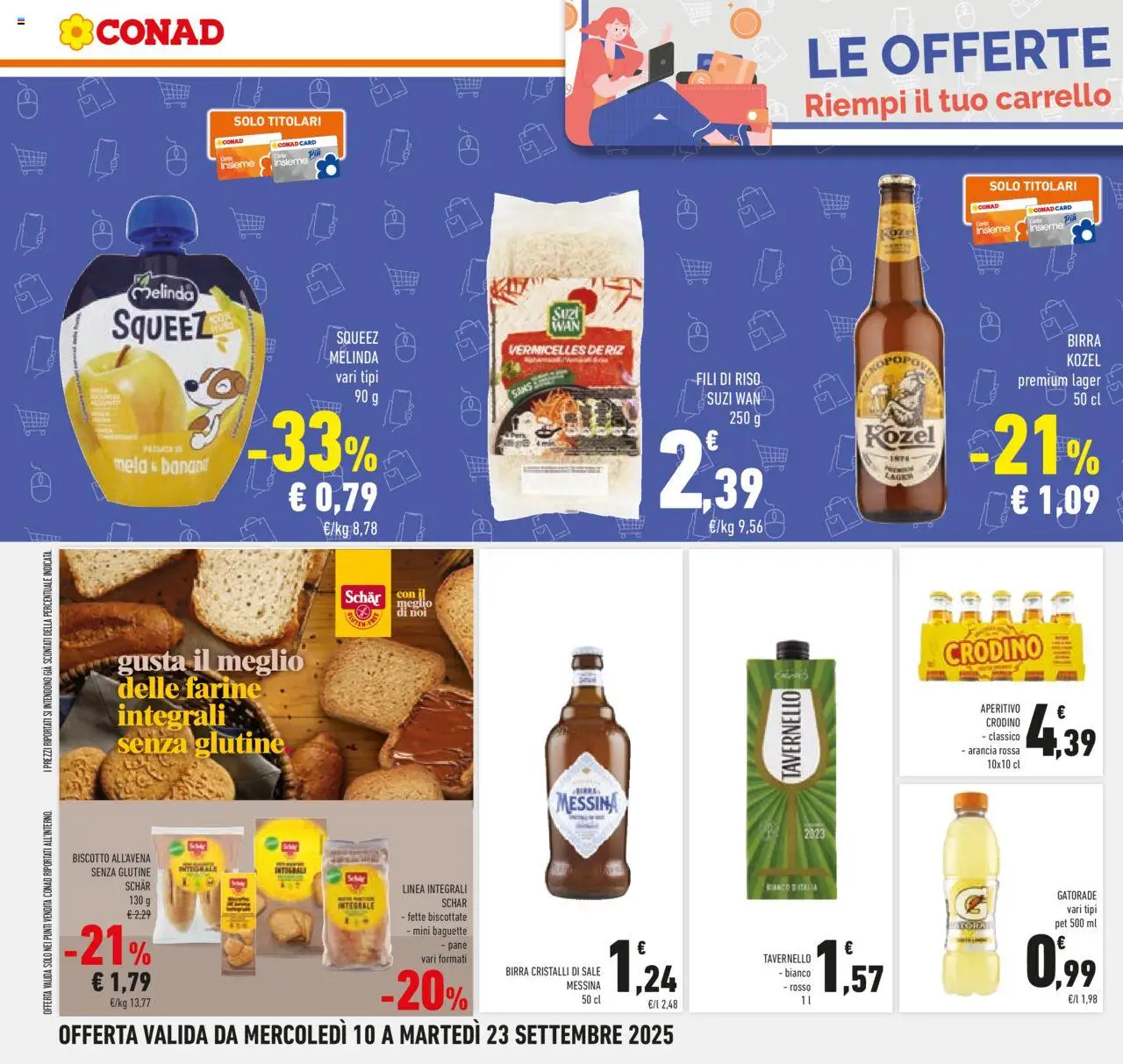 Volantino Conad del 10.09.2025 | Pagina: 32 | Prodotti: Birra, Riso, Sale, Fette biscottate