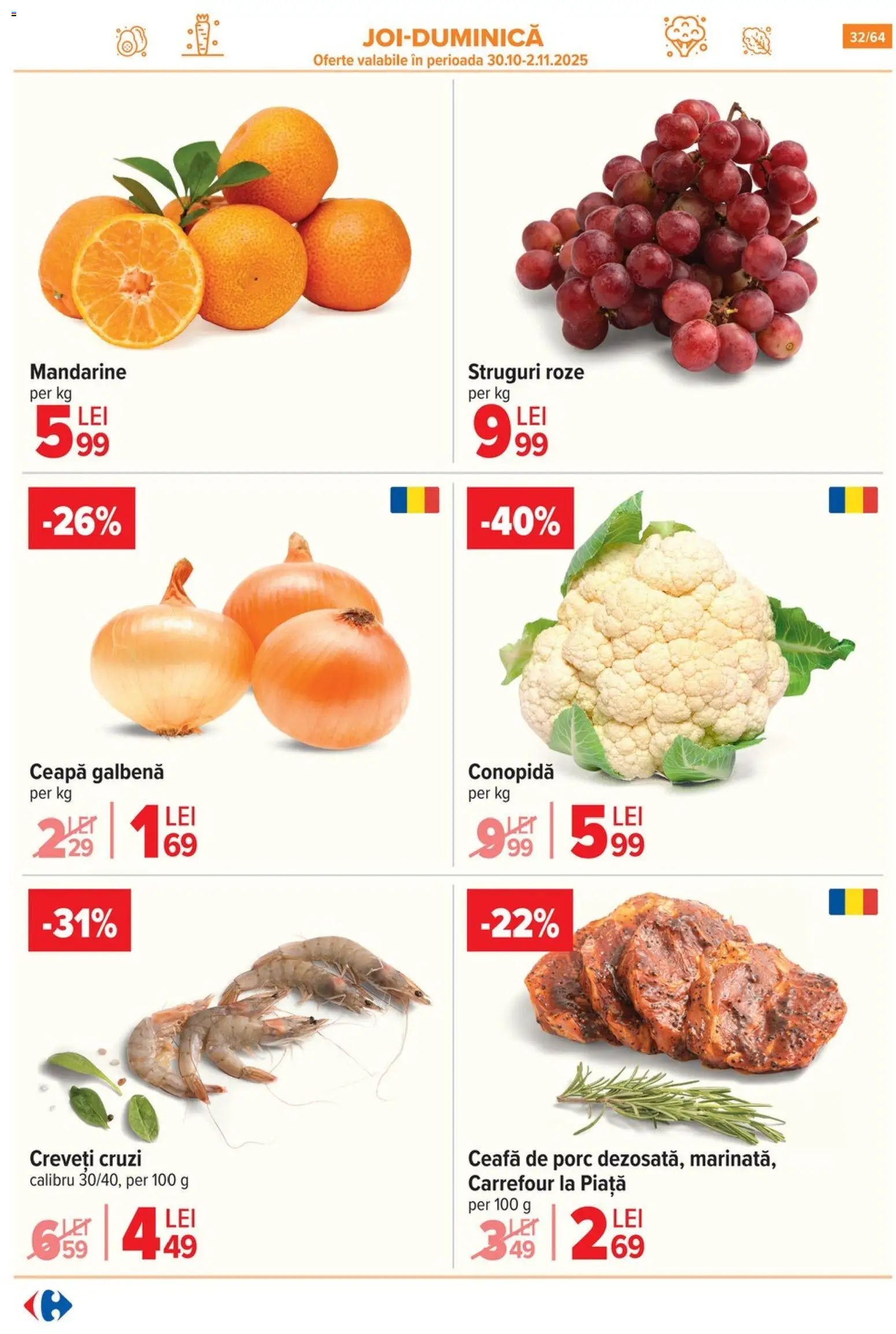 Noul catalog Carrefour – valabil de la 29.10.2025 | Pagină: 35 | Produse: Struguri, Keçeli kalem, Ceapă galbenă, Ceapă