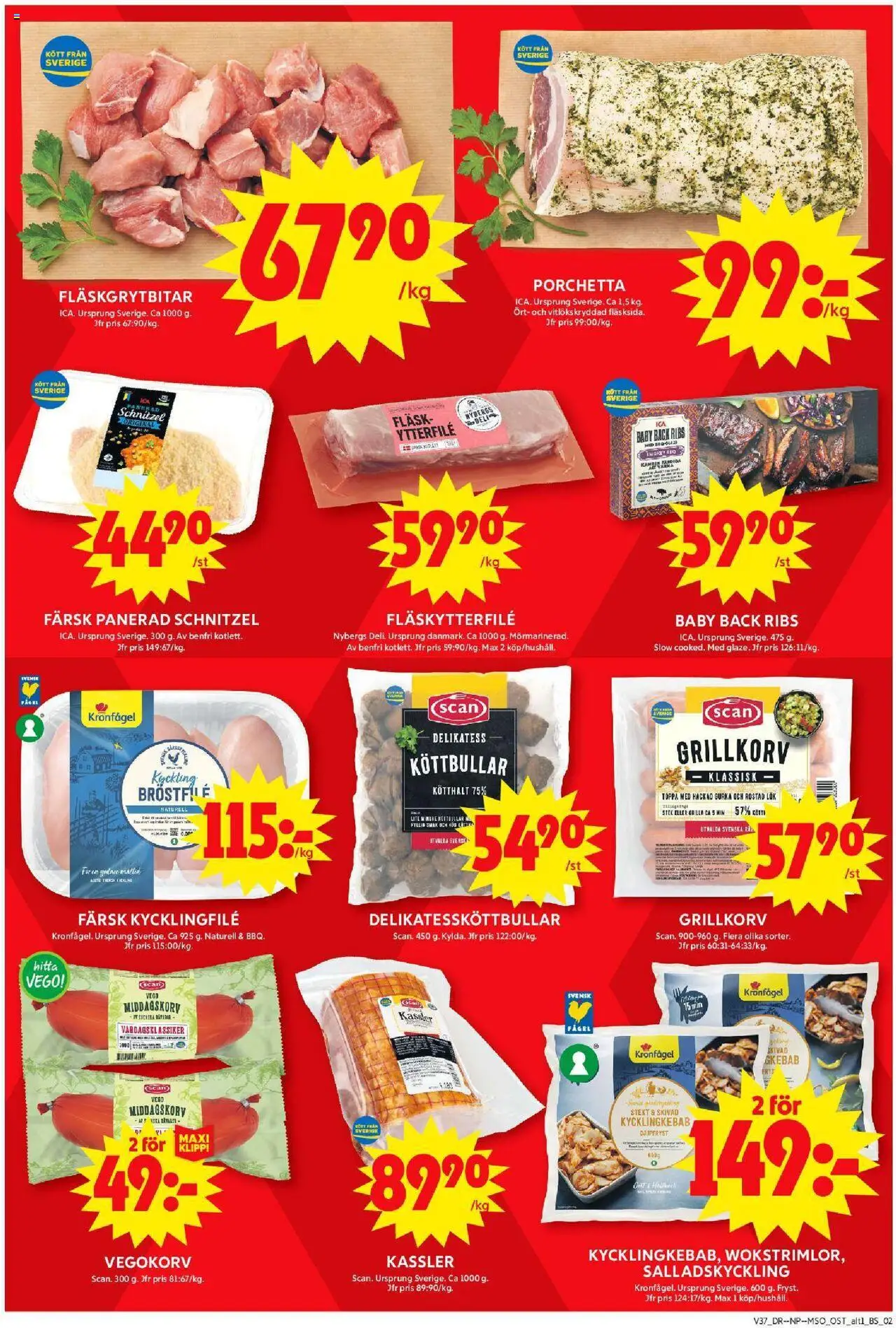 ICA Maxi reklamblad aktuell från 08.09.2025 | Sida: 2 | Produkter: Köttbullar, Grillkorv, Ost, Gurka