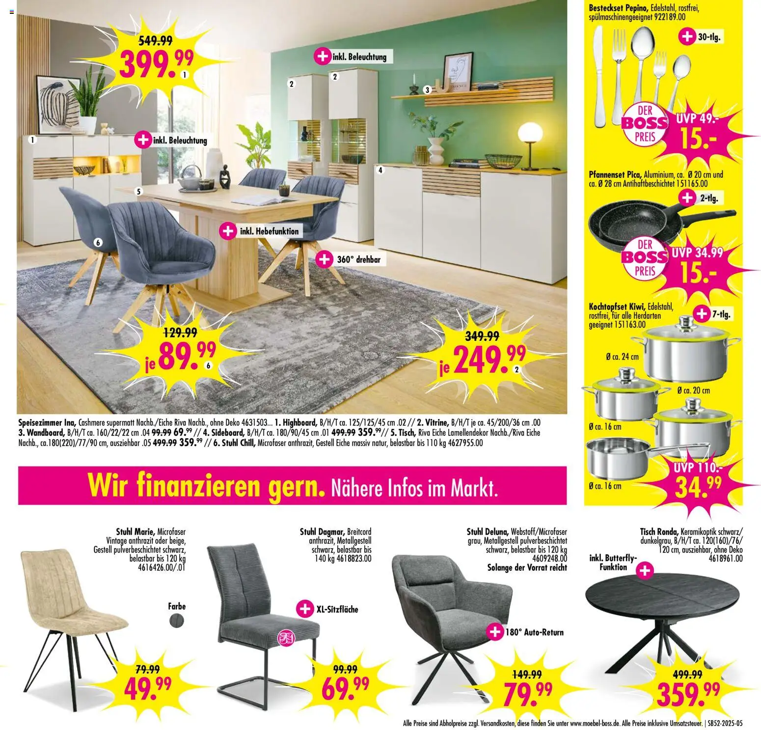 SB Möbel Boss Prospekt 	 – gültig ab 20.12.2025 | Seite: 5 | Produkte: Tisch, Stuhl