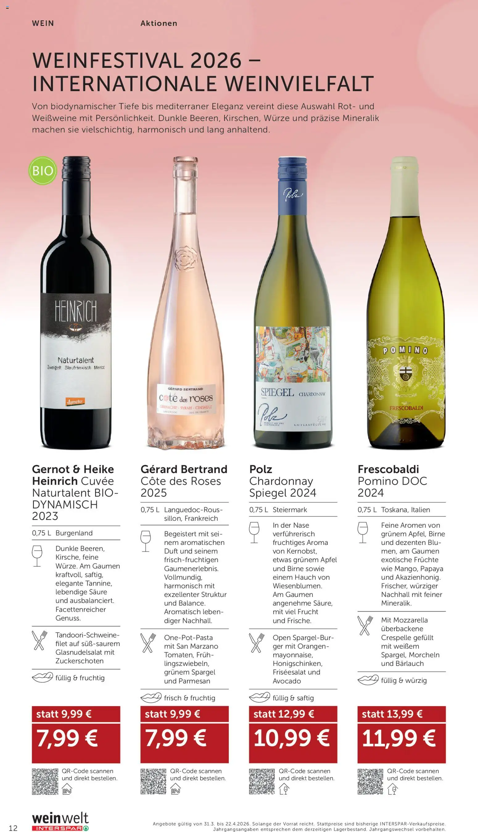 Interspar Wein Welt gültig ab 31.03.2026 | Seite: 12 | Produkte: Avocado, Mayonnaise, Duft, Orangen