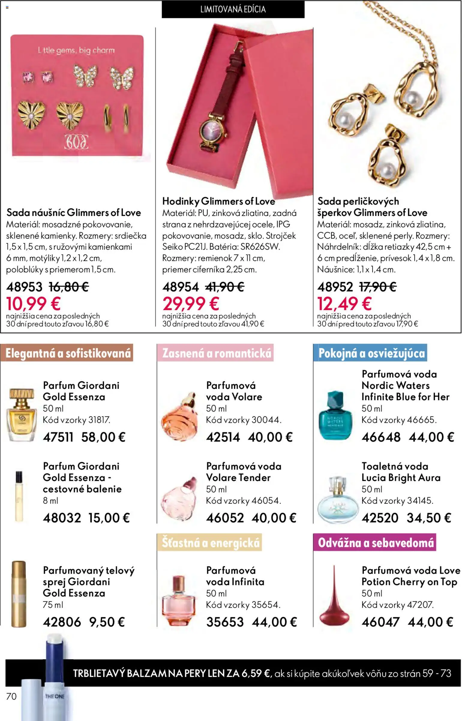 Nové Oriflame akcie – leták je platný od 15.04.2026 | Strana: 70 | Produkty: Strojček, Hodinky, Voda