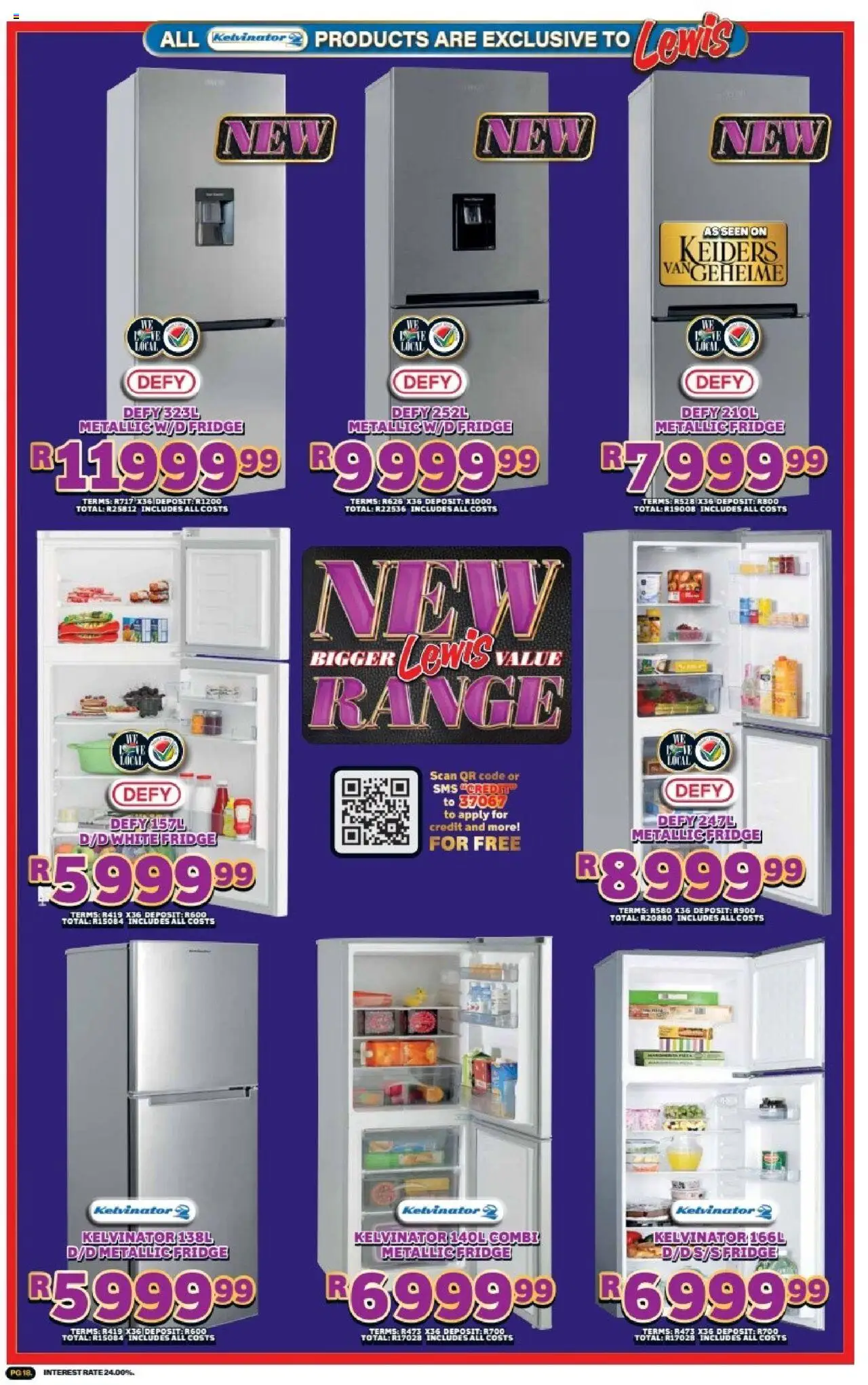 New Lewis Stores catalogue – valid from 01.10.2025 | Page: 18 | Products: Fridge