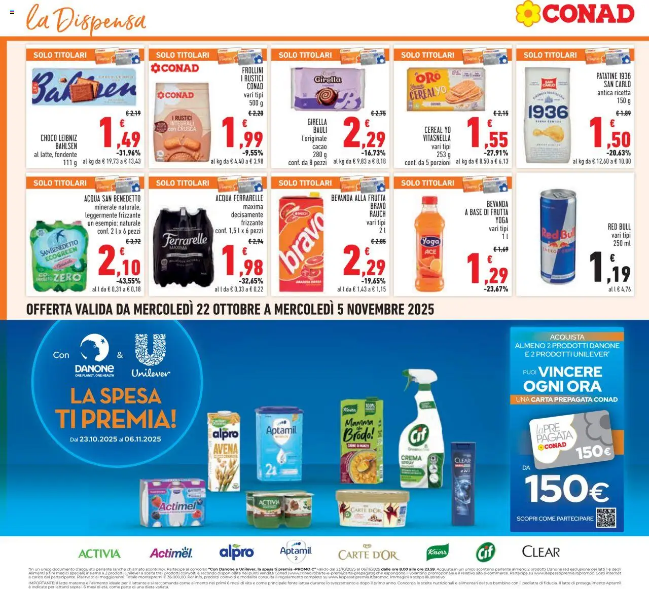 Volantino Conad del 22.10.2025 | Pagina: 20 | Prodotti: Acqua, Frutta, Latte, Rustici