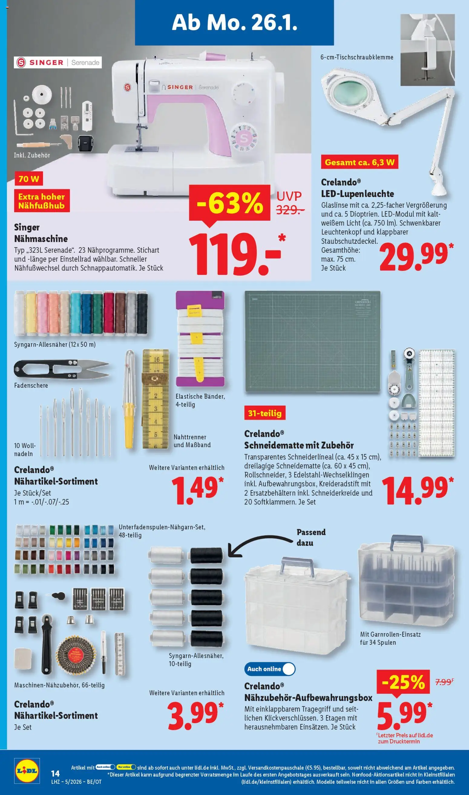 Lidl Prospekt Bernsdorf – gültig ab 26.01.2026 | Seite: 34 | Produkte: Nähmaschine