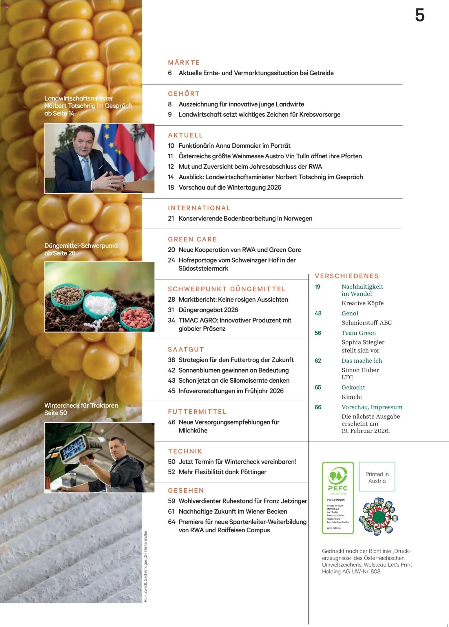 Lagerhaus Unser Land Jänner-Februar  2026 gültig ab 01.01.2026 | Seite: 5 | Produkte: Getreide