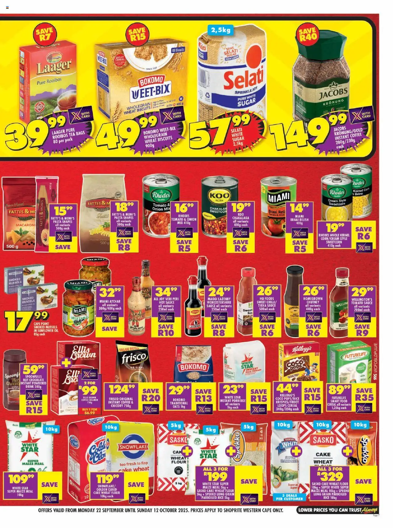 New Shoprite catalogue – valid from 22.09.2025 | Page: 7 | Products: BB cream, Oats, Rice, Sugar