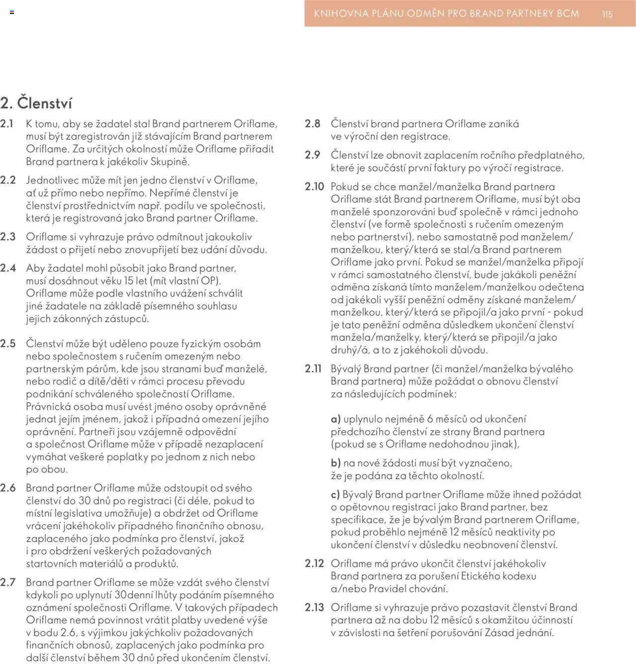 Oriflame katalog Plán odměn pro Brand Partnery od 10.04.2025 | Strana: 115 | Produkty: Knihovna