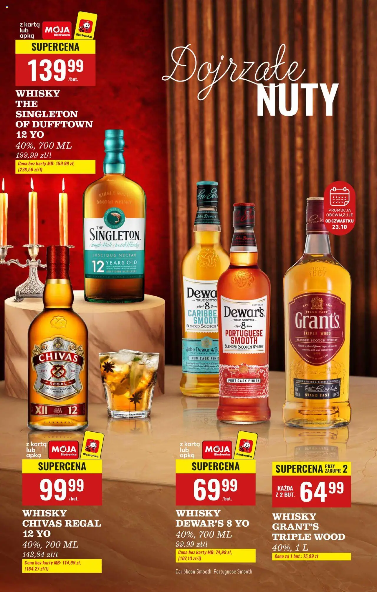 Biedronka gazetka - Czas na toast od 20.10.2025 | Strona: 28 | Produkty: Karta, Grant's, Finish, Whisky