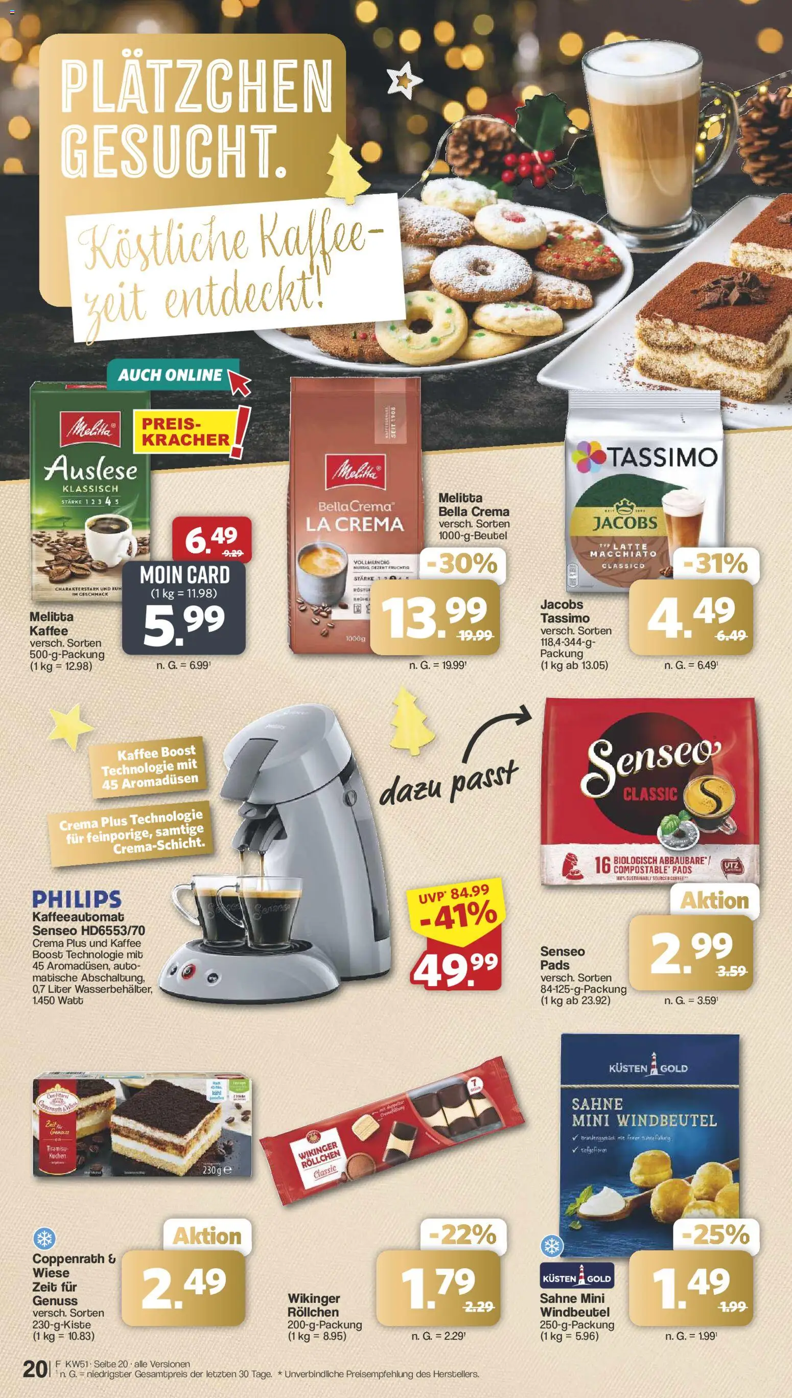 Famila Nordwest - Markt - Angebote – gültig ab 14.12.2025 | Seite: 22 | Produkte: Melitta, Kaffee, Sahne, Tassimo
