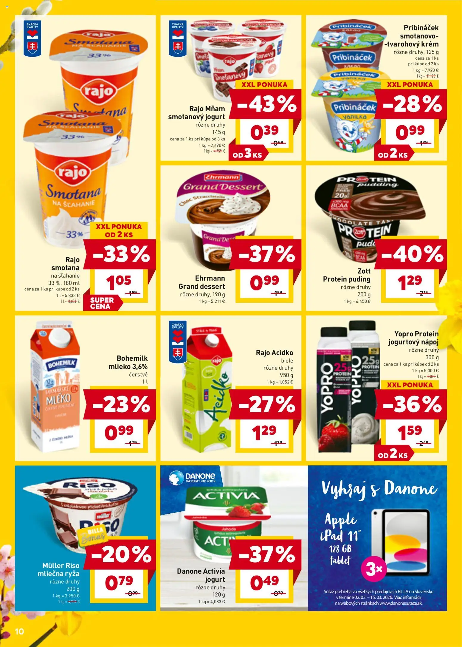 Nové Billa akcie – leták je platný od 11.03.2026 | Strana: 12 | Produkty: Tablet, Ryža, Smotana, Acidko