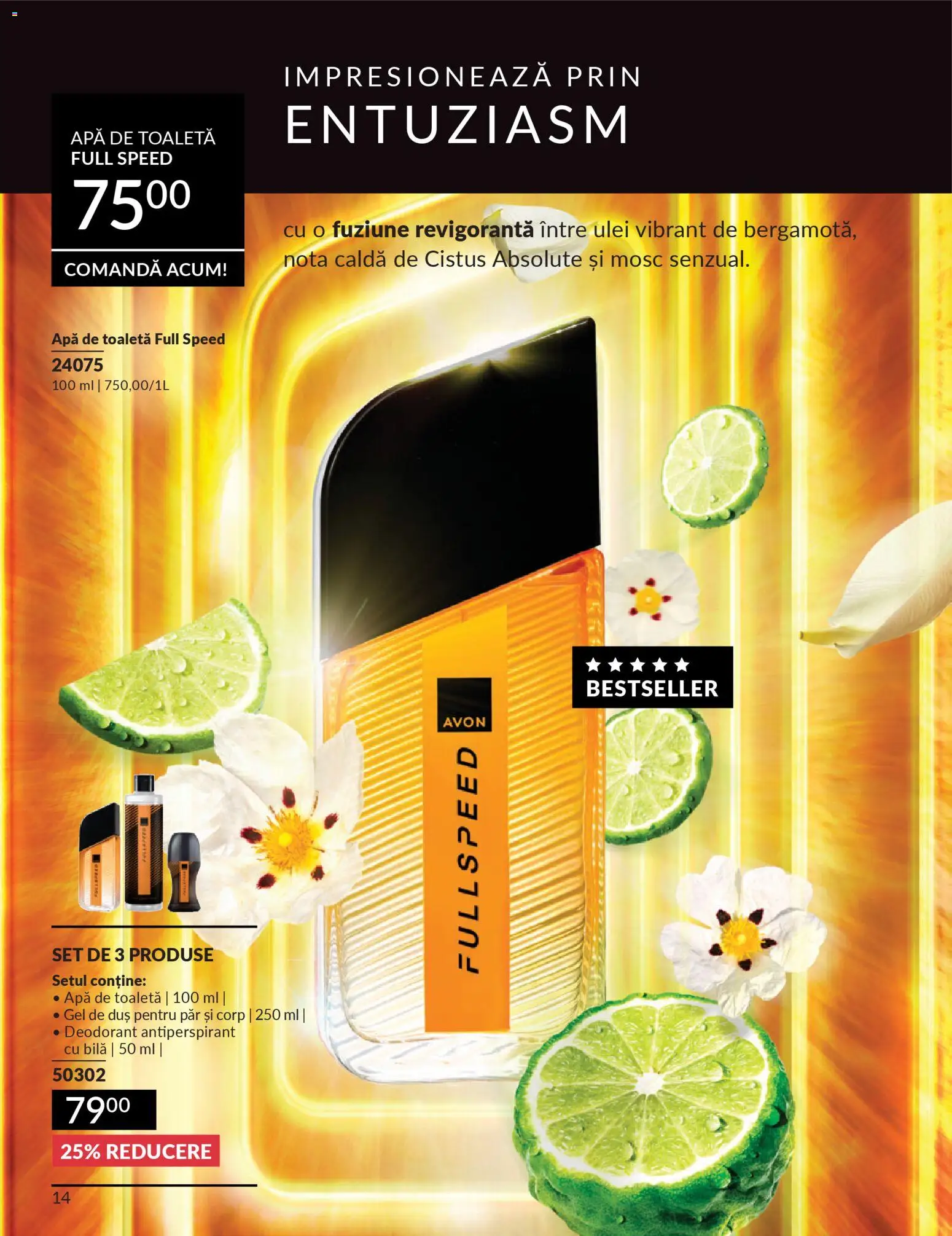 Noul catalog Avon – valabil de la 01.03.2026 | Pagină: 16 | Produse: Duș, Apă de toaletă, Gel de duș, Deodorant
