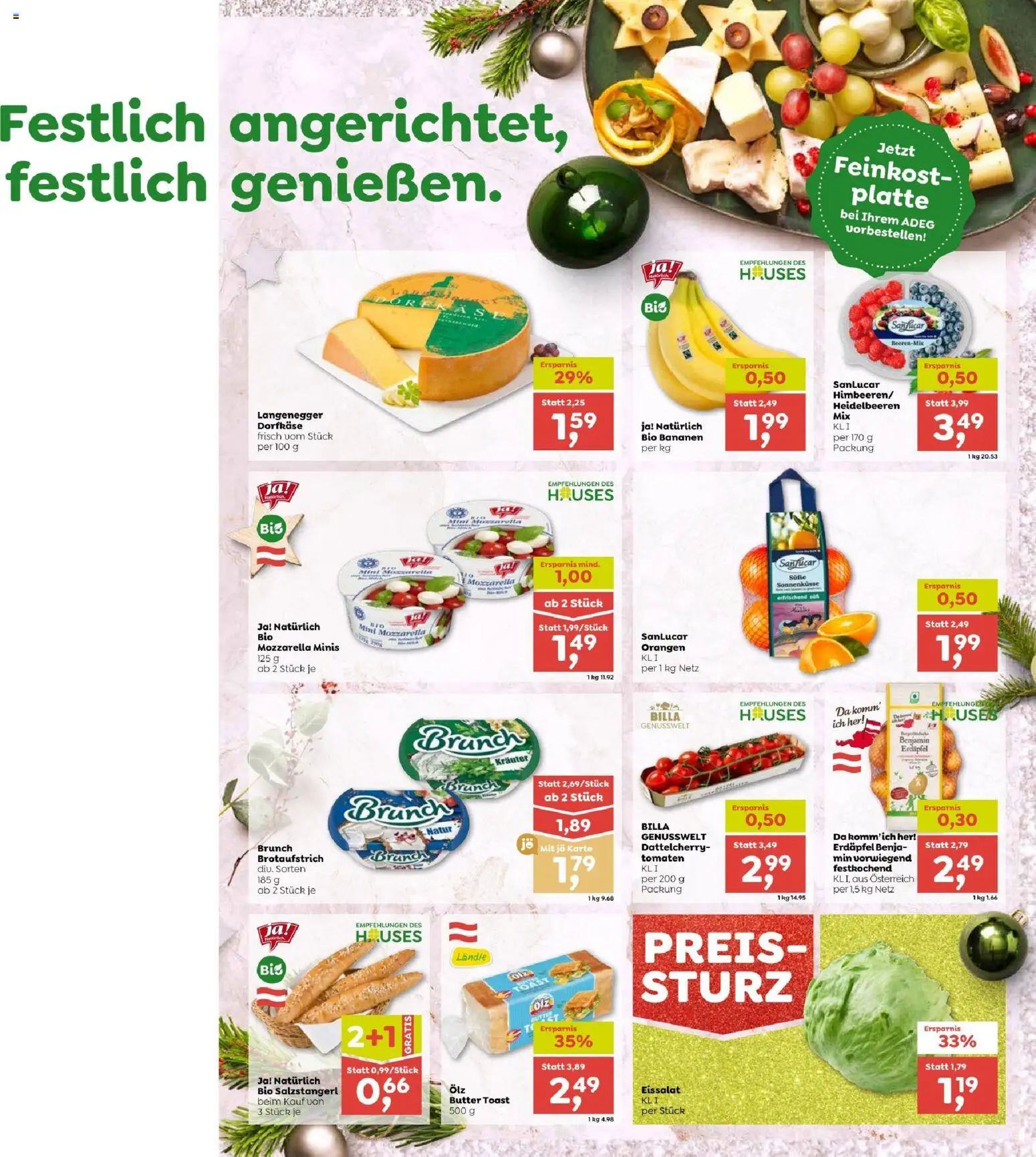 ADEG Vorarlberg gültig ab 18.12.2025 | Seite: 5 | Produkte: Butter, Orangen, Tomaten, Bananen