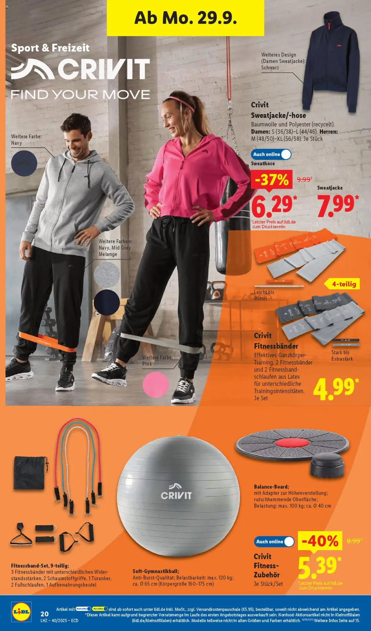 Lidl Prospekt 	 – gültig ab 29.09.2025 | Seite: 30 | Produkte: Adapter, Sweathose, Sweatjacke