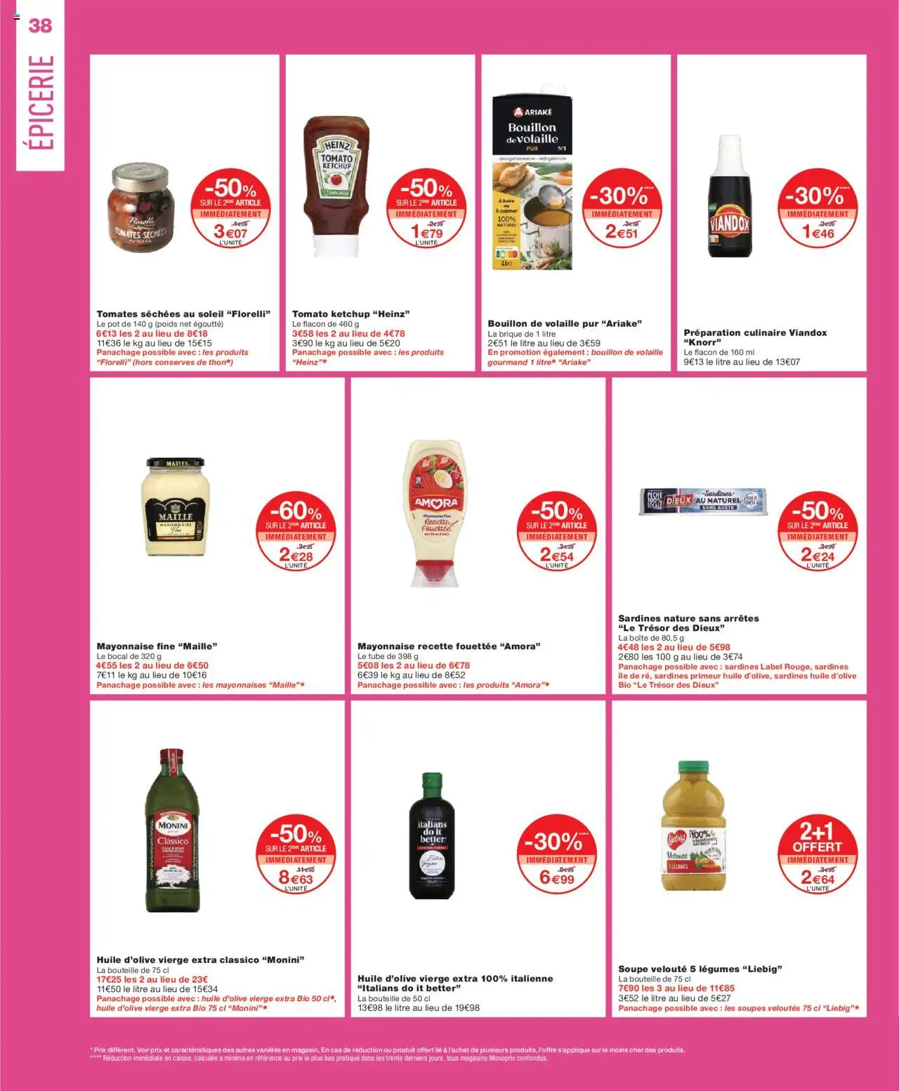 {H1} | Page: 38 | Produits: Huile d'olive vierge, Poids, Volaille, Ketchup