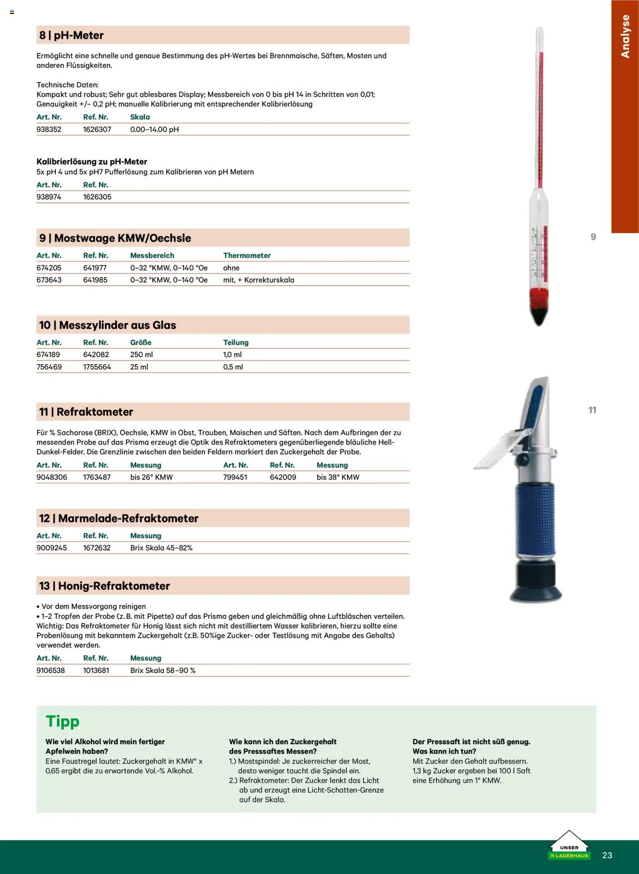 Lagerhaus Katalog Most & Saft gültig ab 25.06.2025 | Seite: 23 | Produkte: Wasser, Zucker, Thermometer, Saft