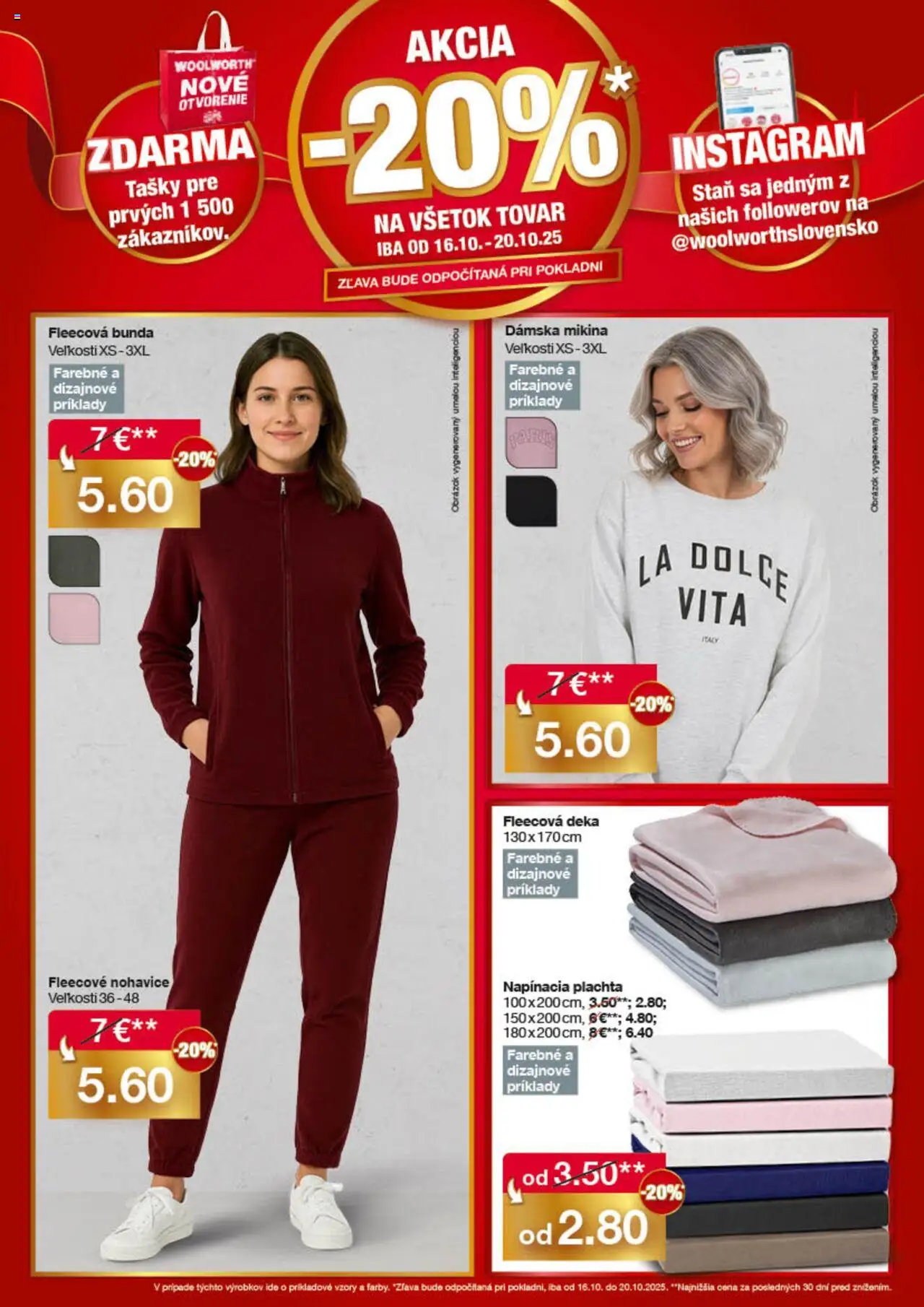 Nové Woolworth akcie – leták je platný od 16.10.2025 | Strana: 3 | Produkty: Plachta, Mikina, Nohavice