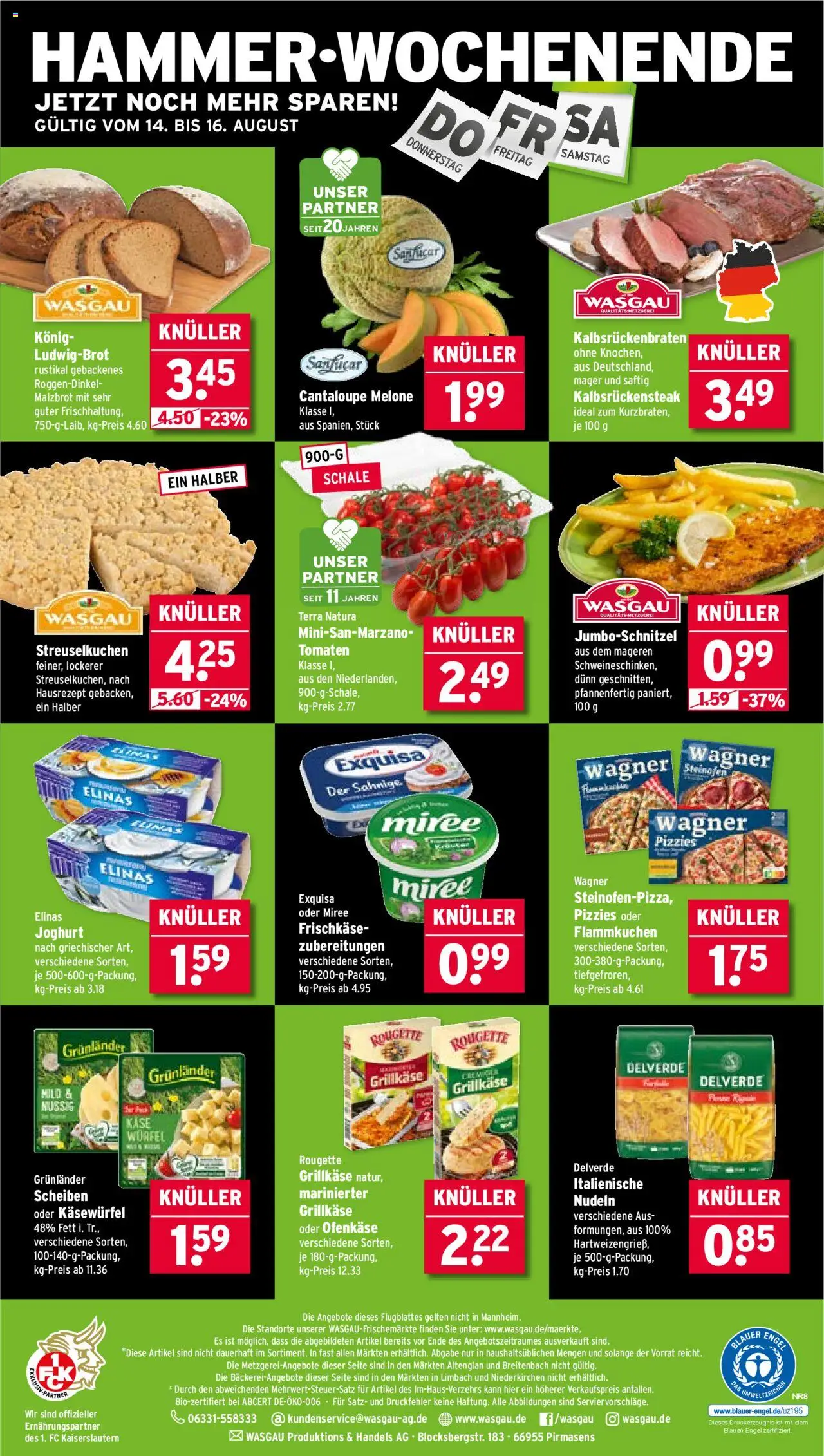 Wasgau Prospekt 	 - gültig ab dem 11.08.2025 | Seite: 28 | Produkte: Käse, Grunlander, Nudeln, Frischkase