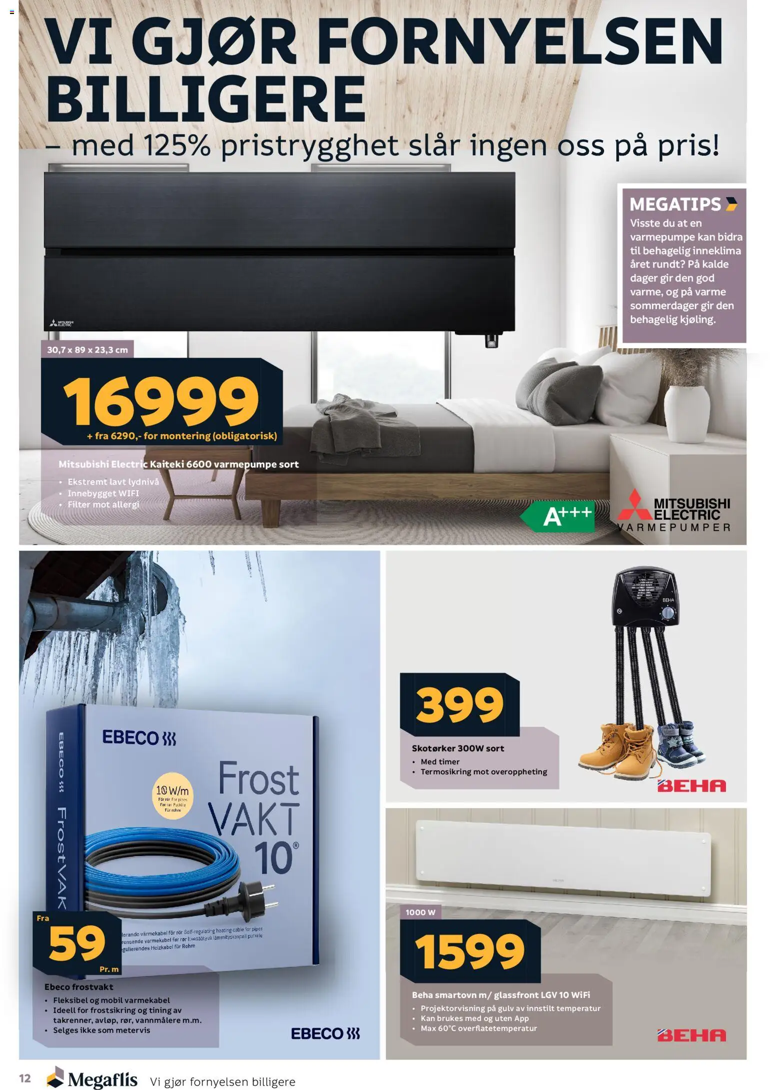 {H1} | Side: 12 | Produkter: Varmepumpe, Skotørker