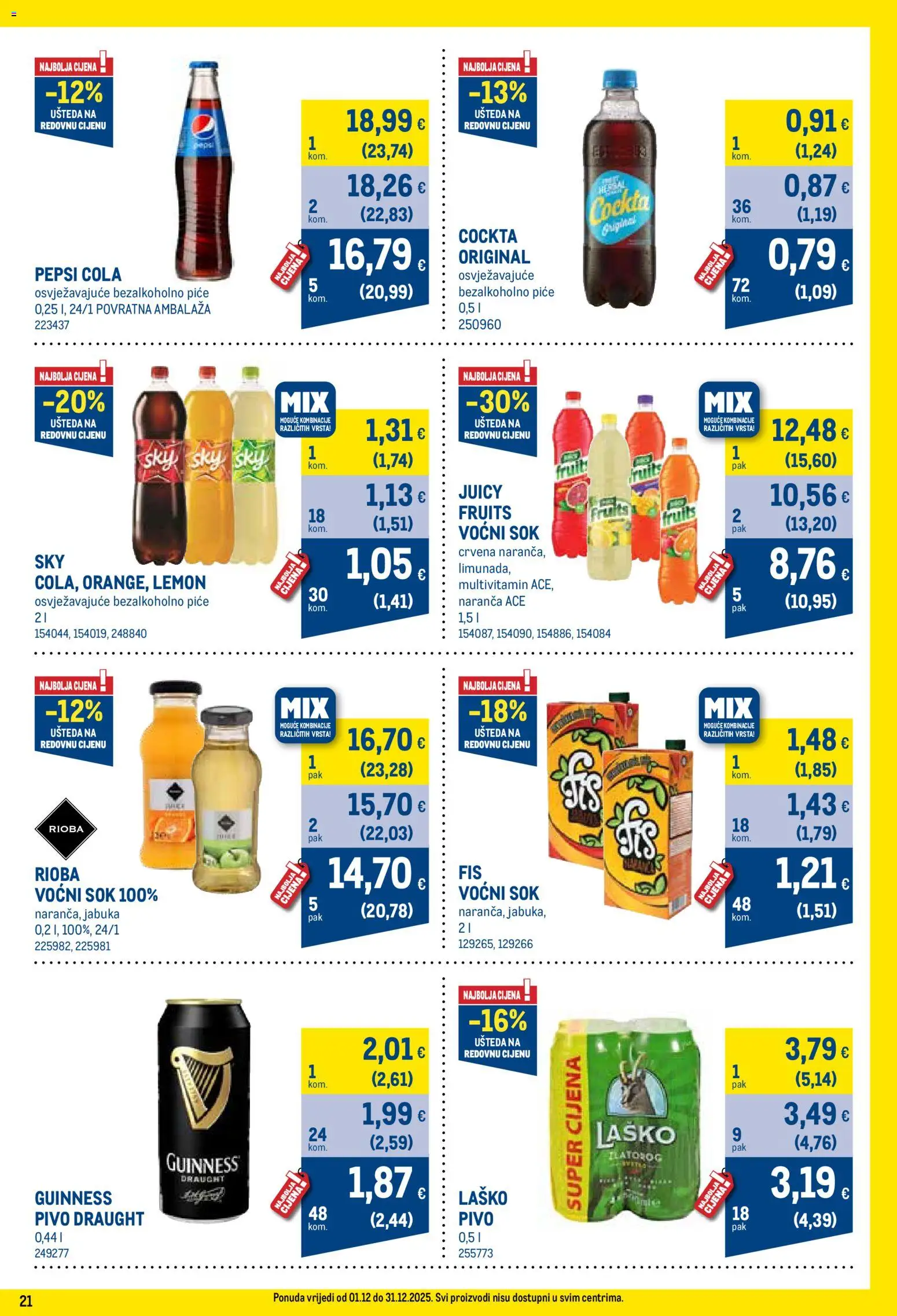 Metro katalog | vrijedi od 01.12.2025 | Stranica: 21 | Proizvodi: Pepsi, Pivo, Laško, Jabuka