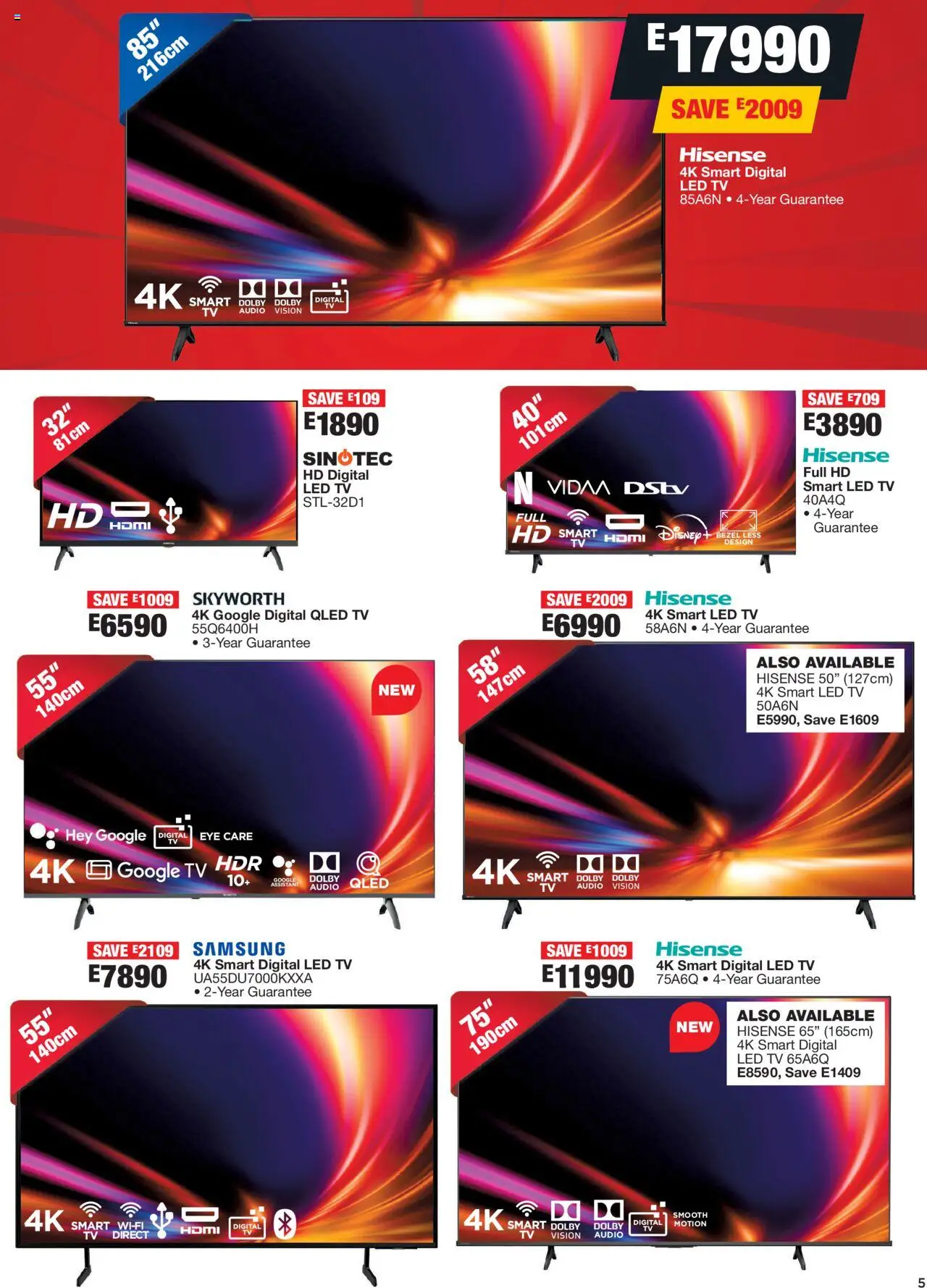OK Furniture - Eswatini  Specials │ valid from 20.08.2025 | Page: 5 | Products: Audio, TV