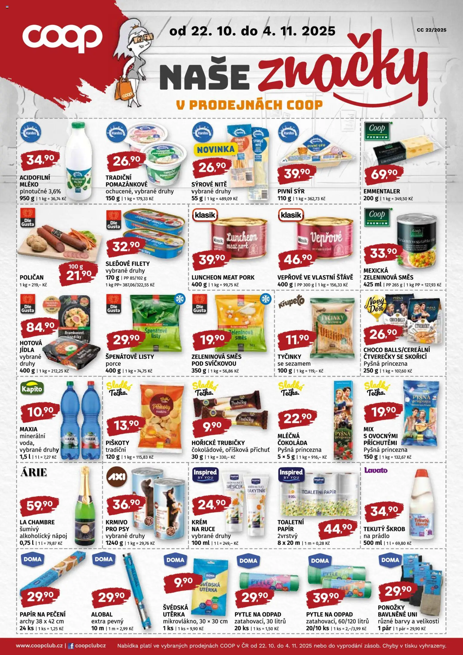 Coop leták - Středočeský region od 22.10.2025 | Strana: 4 | Produkty: Mléko, Sýr, Škrob, Barvy