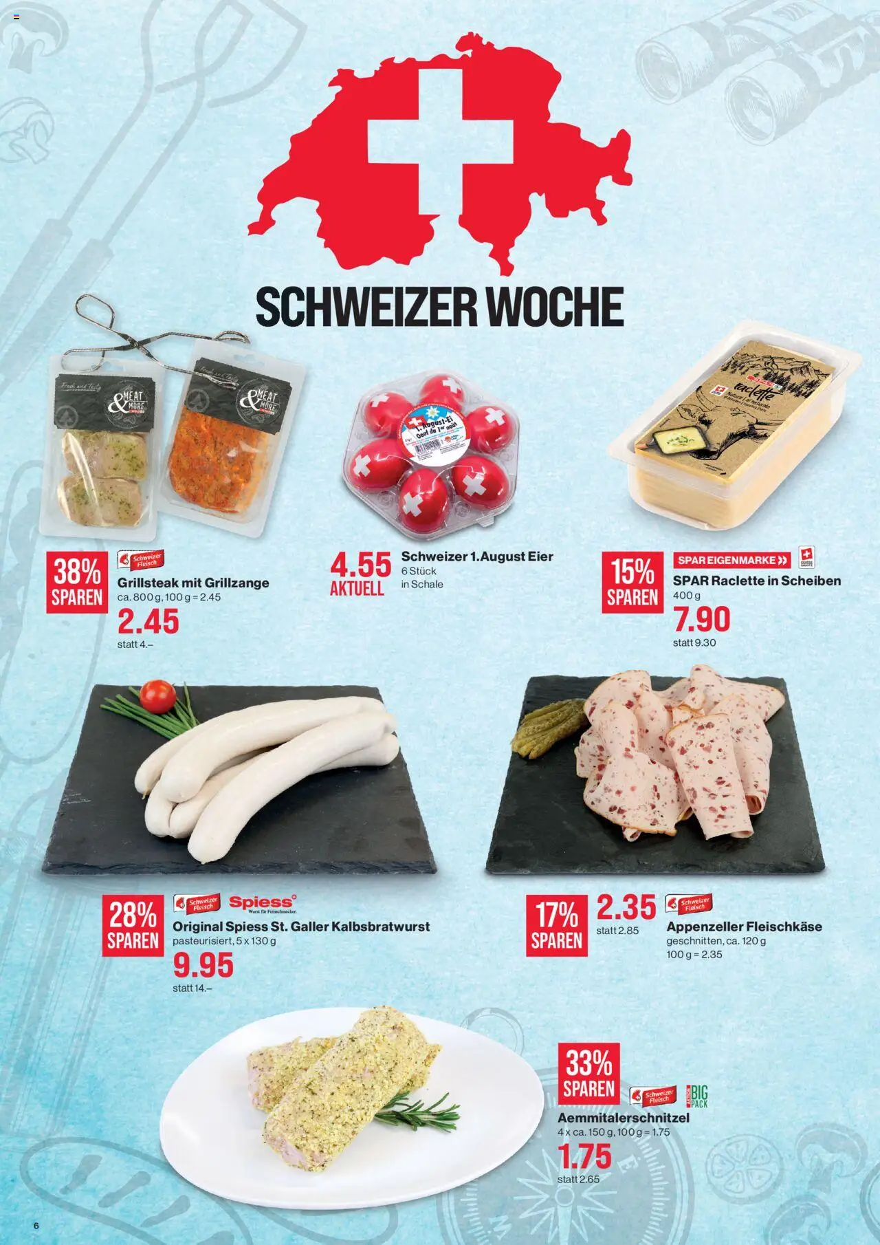 SPAR Aktionen ab 24.07.2025 | Seite: 6 | Produkte: Eier, Wurst, Raclette
