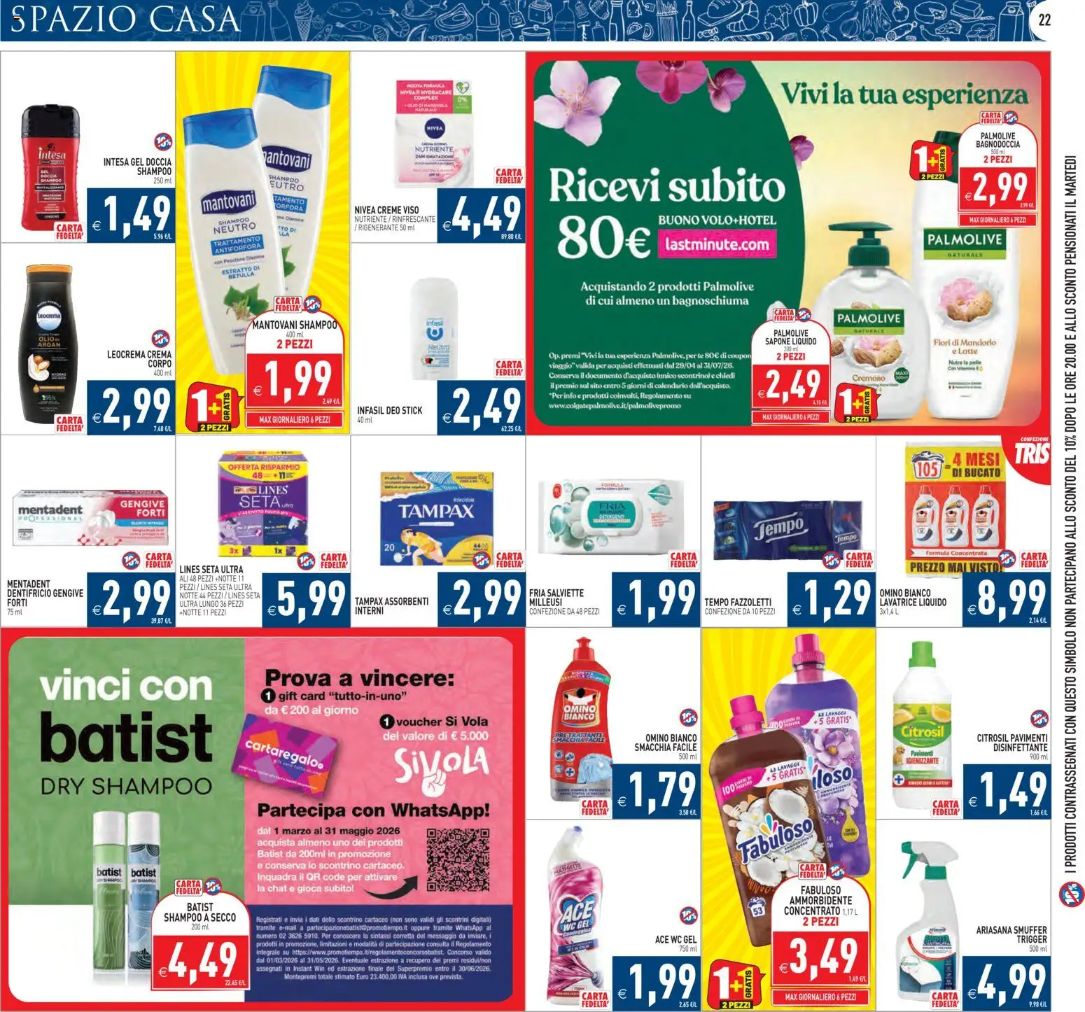Volantino PIM Supermercati del 29.04.2026 | Pagina: 22 | Prodotti: Bagnoschiuma, Fazzoletti, Latte, Lavatrice