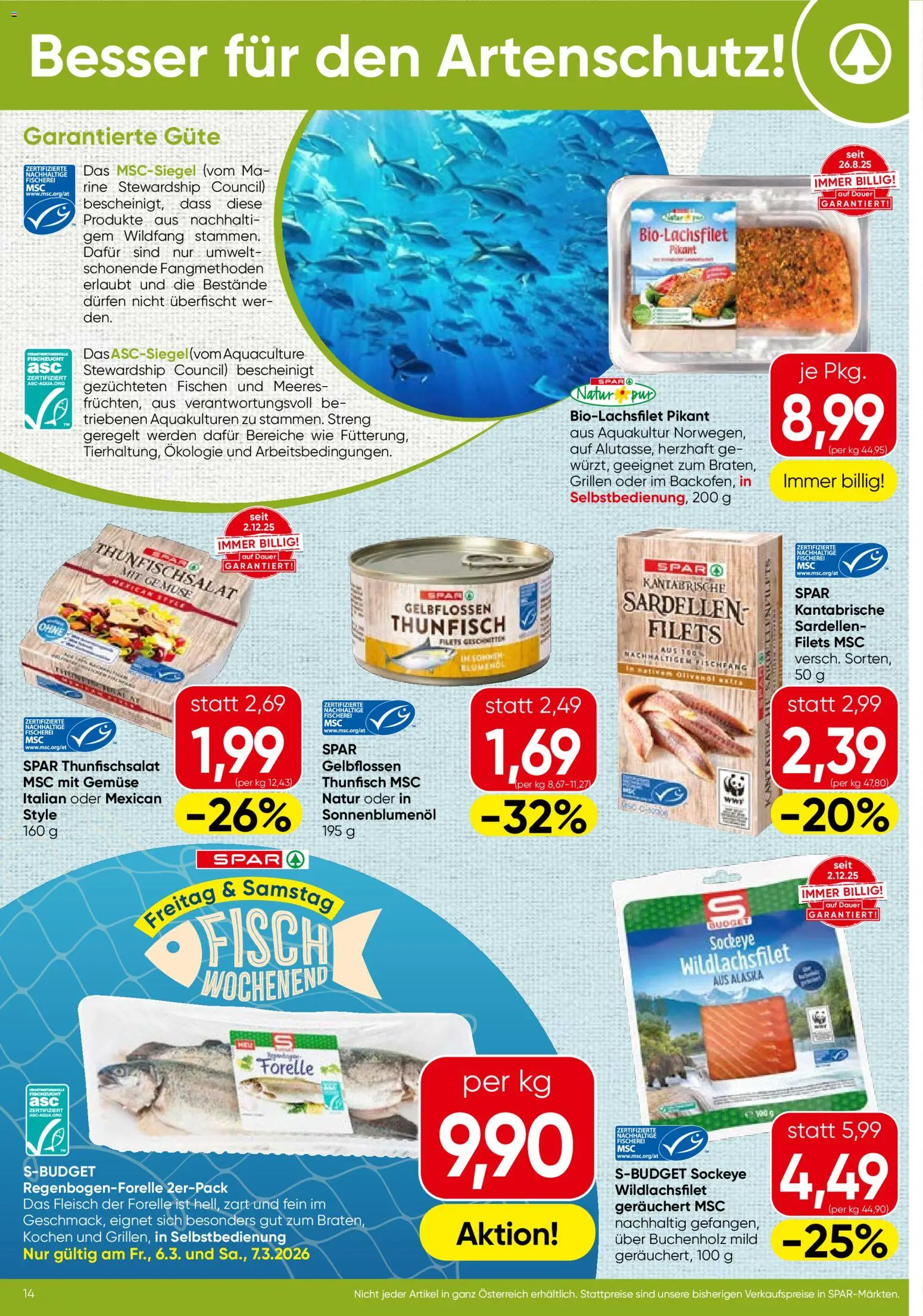 Spar Flugblatt - Steiermark gültig ab 05.03.2026 | Seite: 14 | Produkte: Gemüse, Fisch